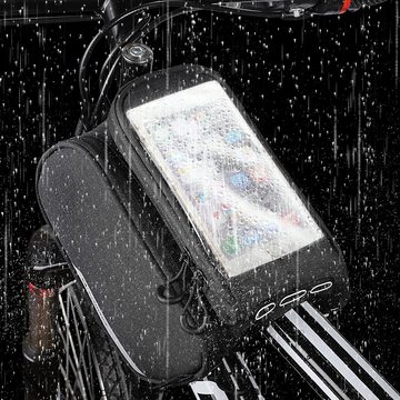 Wozinsky Fahrradtasche Wozinsky Fahrradtasche Wasserdicht Gepäcktasche Radtasche Handyhalterung für Smartphone max 6,5 Zoll 1,5L Volumen black