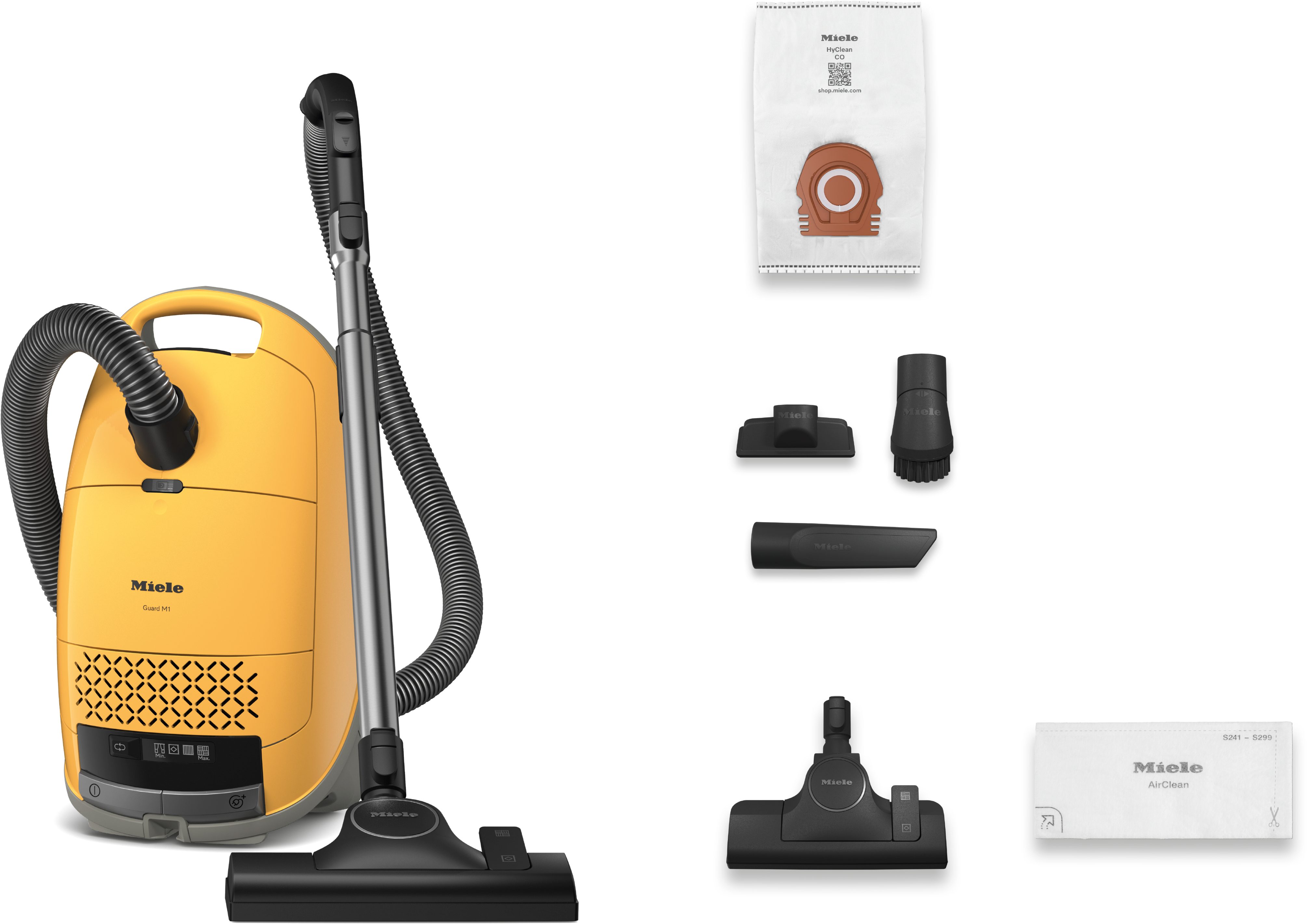 Miele Bodenstaubsauger Guard M1 Sunsetgelb mit ComfortFit, Nachfolger Complete C2, 890 W, mit Beutel, Starke Saugleistung, AirClean Filter, integriertes Zubehör – Bild 4 von 5