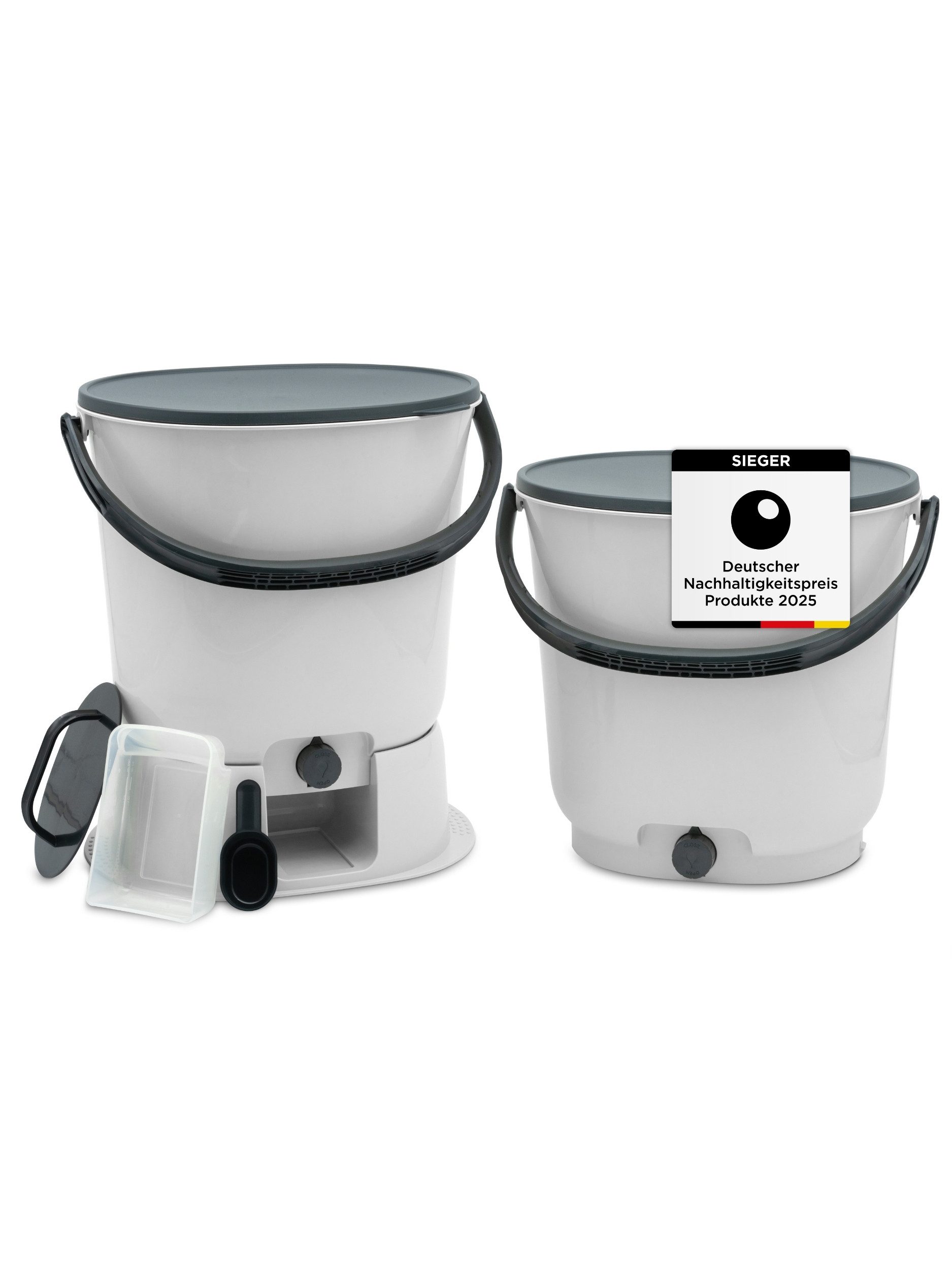 Fischer's EM-Chiemgau Komposter Bokashi Meister-Eimer, (Spar-Set, 2 Eimer mit Zubehör)