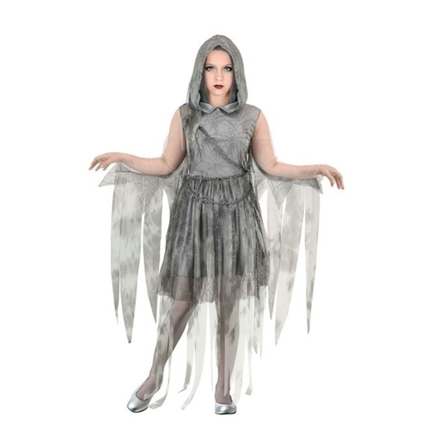 Widmann S.r.l. Kostüm Kostüm 'Ghostly Spirit in Ketten' für Mädchen, Kl