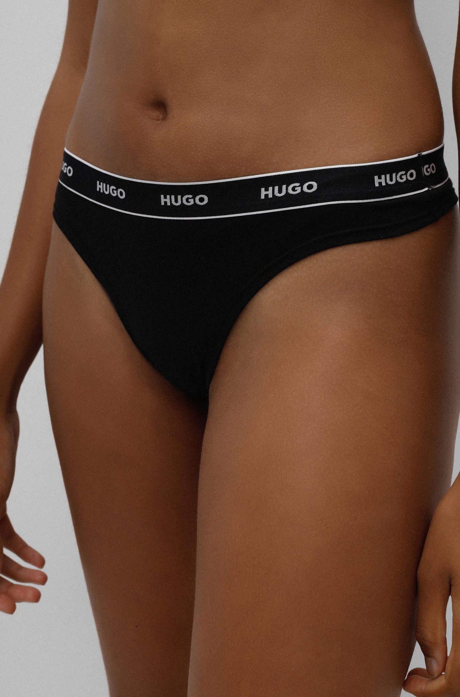 HUGO TRIPLET mit HUGO String Logo-Elastikbund STRIPE (3-St) THONG Open Miscellaneous970