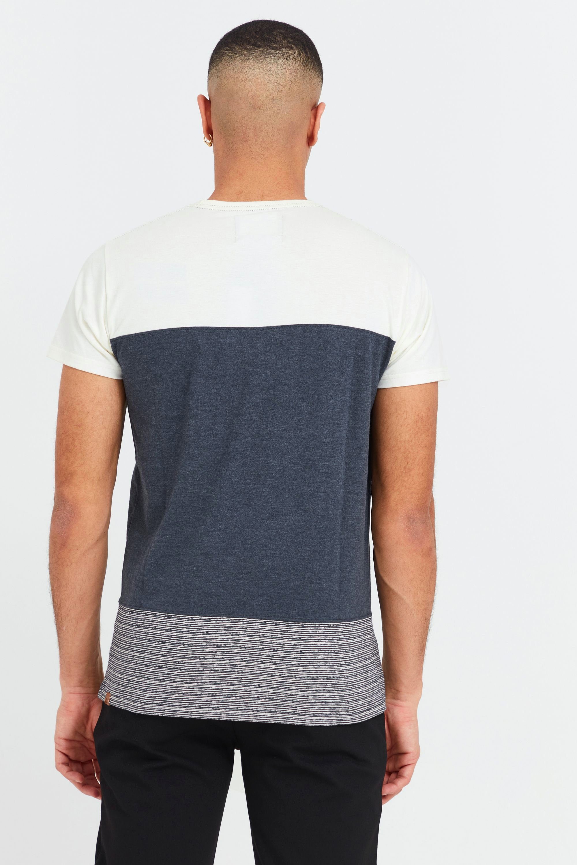 Indicode T-Shirt IDRemmond T-Shirt Navy (400) Colorblock-Look im
