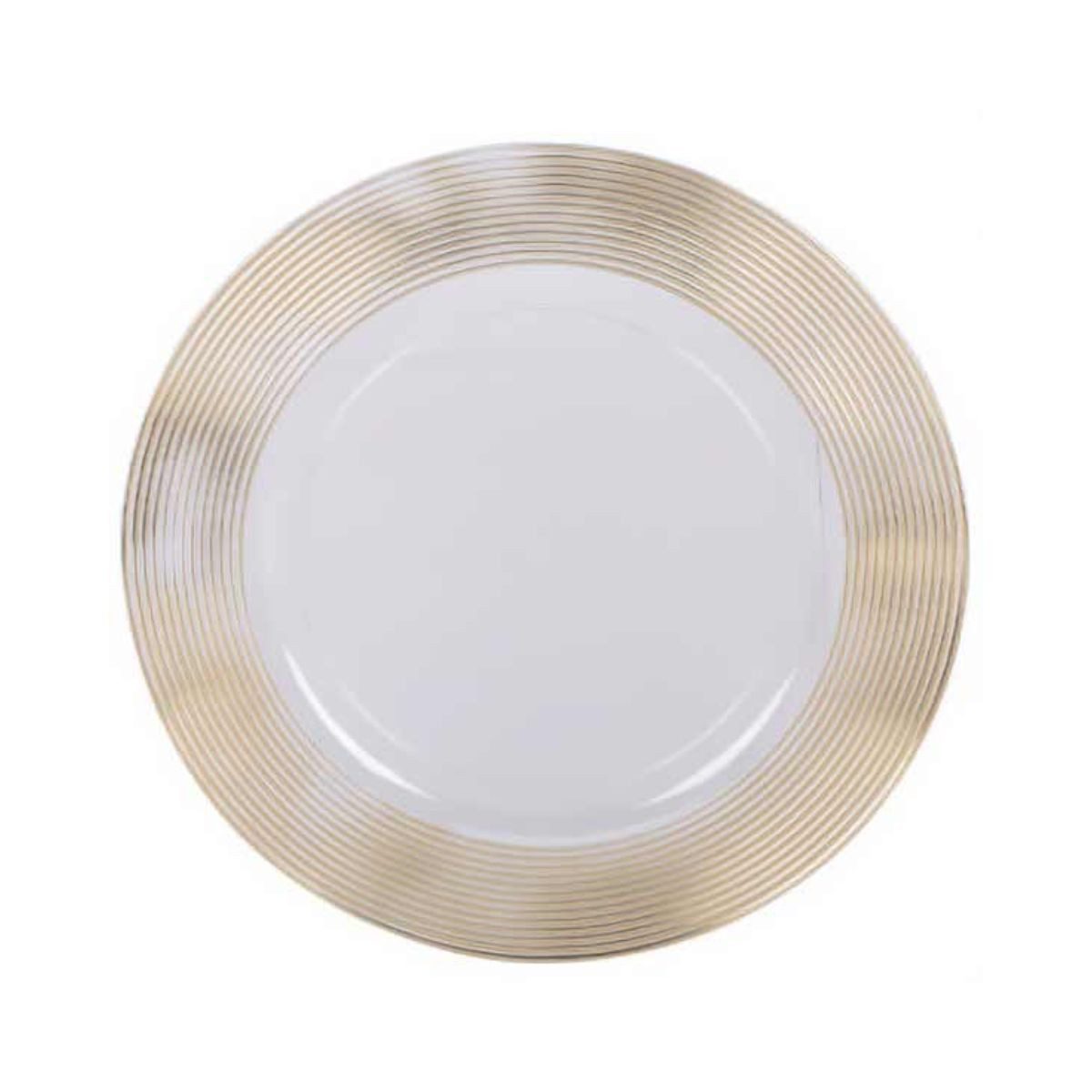 Home & styling collection Platzteller Durchsichtiger Unterteller mit goldenem Dekor, Ø 33 cm, Zubehör für Tischdekoration, Tischdecken