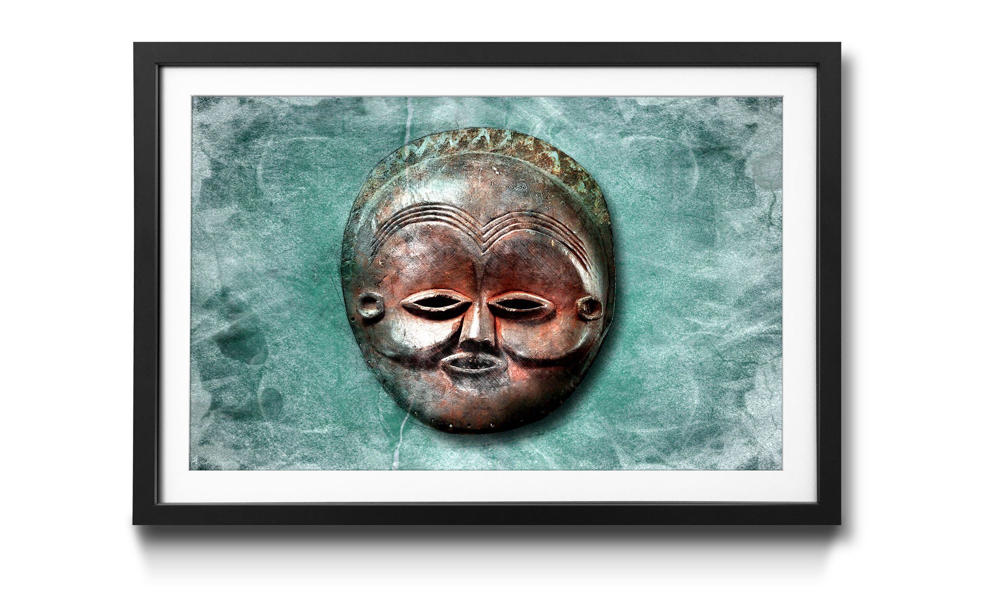 Größen WandbilderXXL Luna in mit Rahmen 4 Face, Maske, Wandbild, erhältlich Bild Afrikanische