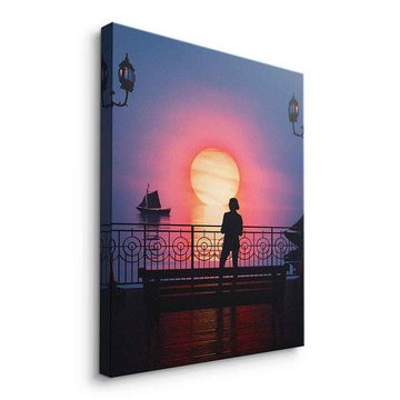 DOTCOMCANVAS® Leinwandbild A Peaceful Sunset, Leinwandbild Sonnenuntergang Landschaftsbild AI KI generiert Wandbild