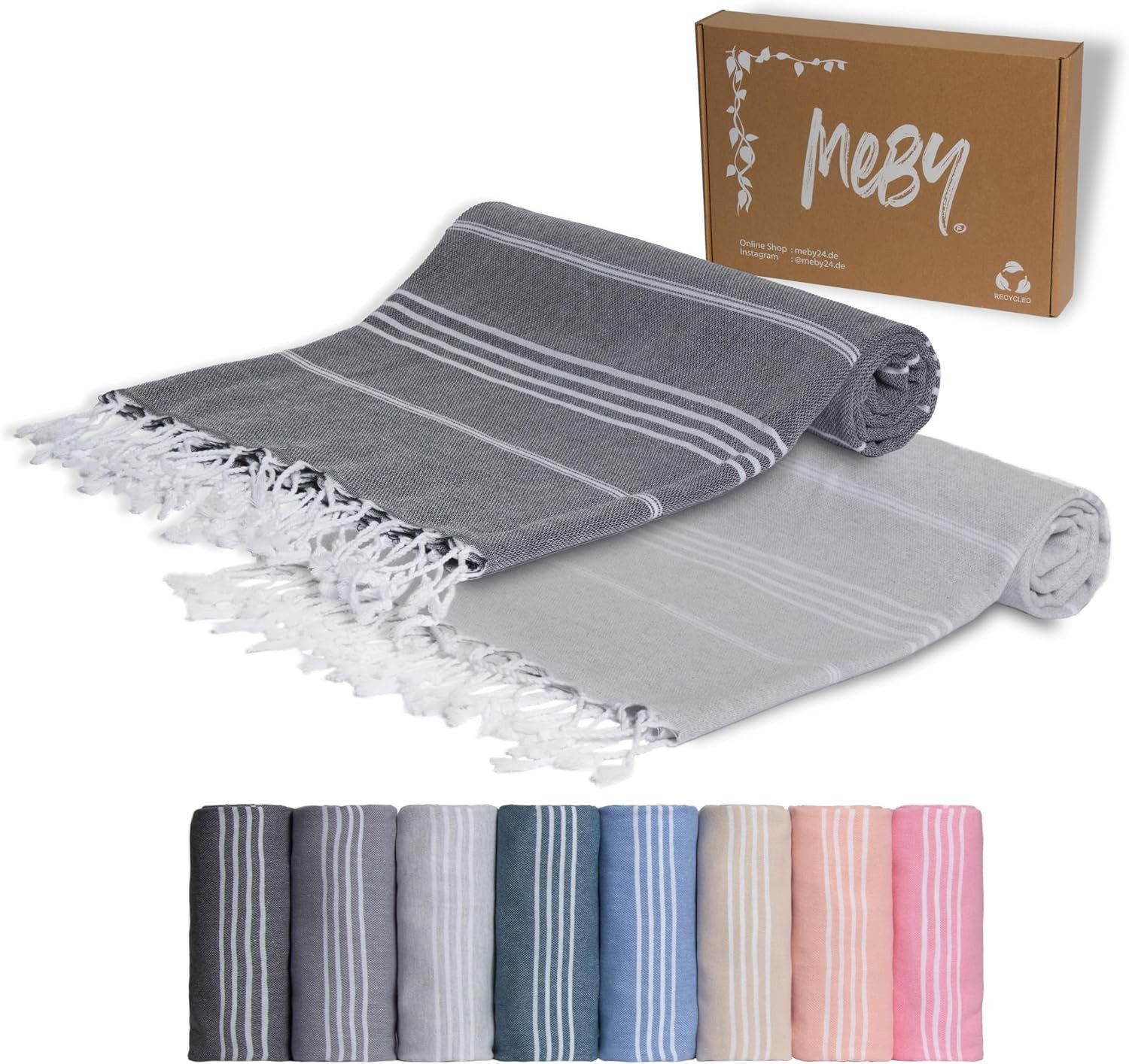 livessa Strandtuch Meby Baumwolle Strandtuch - Saunatuch - Turkish Hamamtuch - Badetuch, Baumwolle, 100 % Baumwolle - 100x200 cm