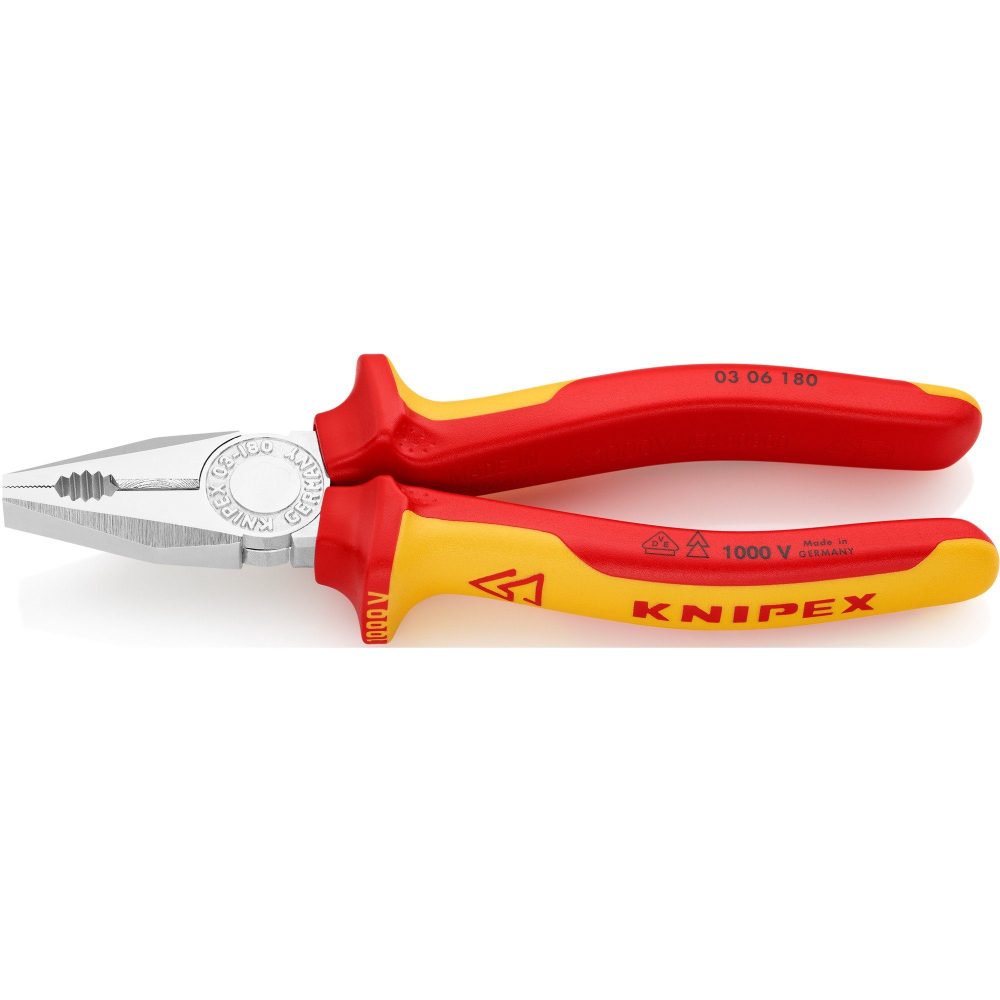 Knipex Kombizange KNIPEX Kombizange 03 06 180 VDE, (Länge 180mm)