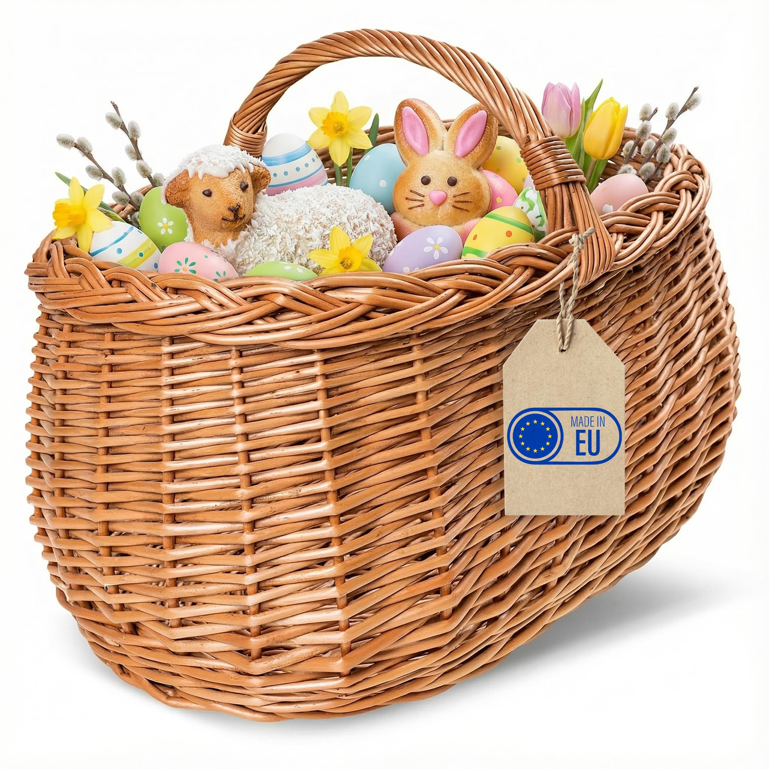 Creative Home Einkaufskorb Picknickkorb Weidenkorb mit Henkel