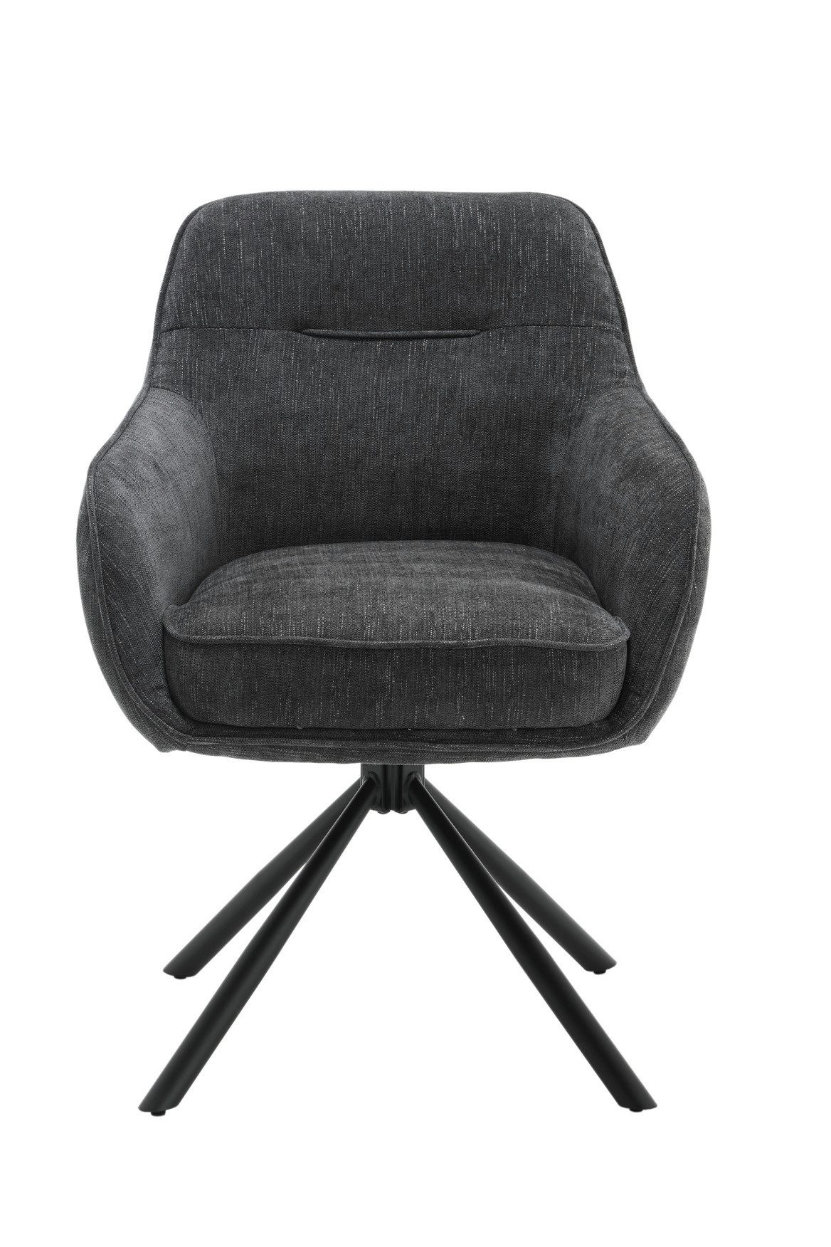 4-Fußstuhl Design-Stuhl MCAM-1, Federkern, drehbar, anthrazit