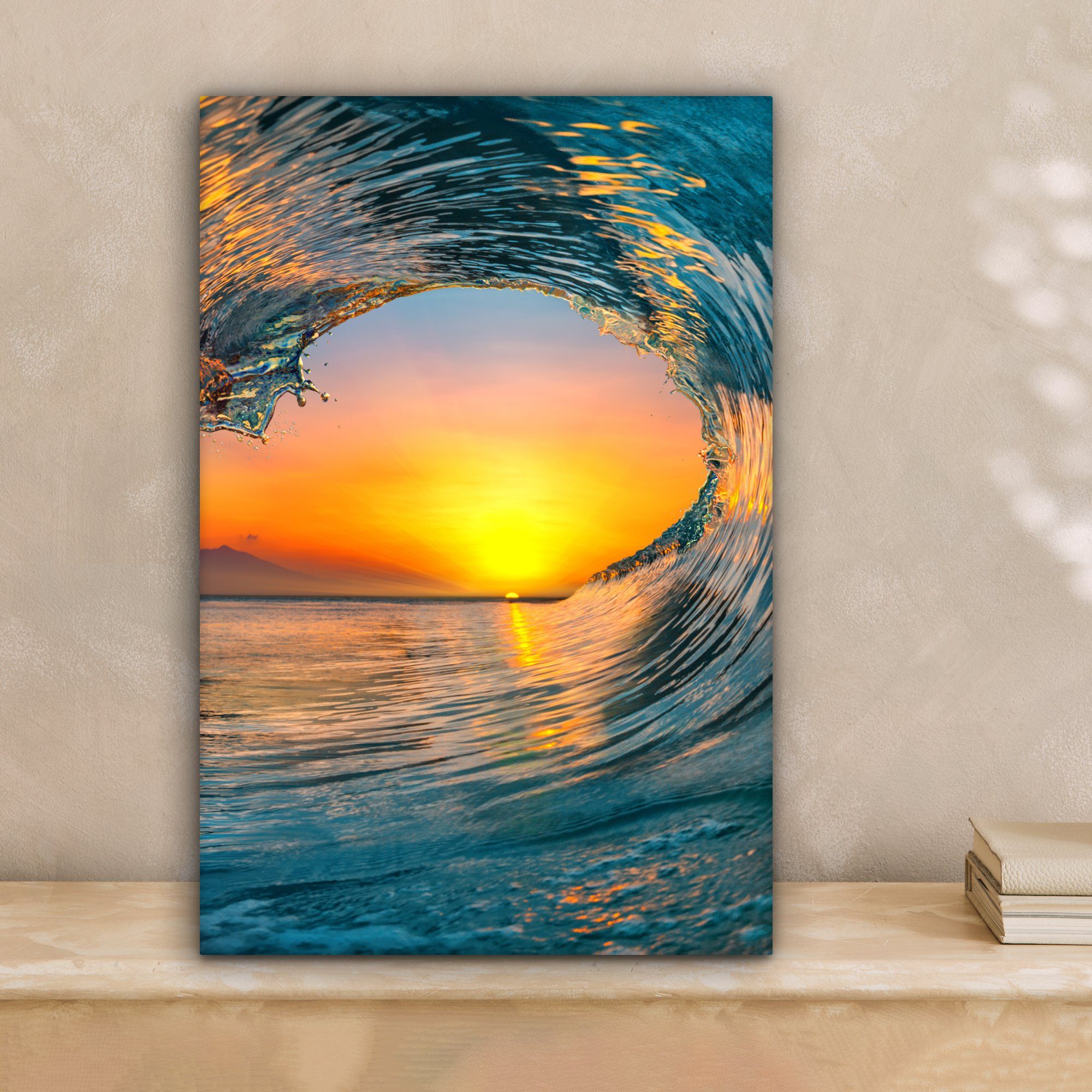 OneMillionCanvasses® Leinwandbild Sonnenuntergang - Wasser - günstig online kaufen