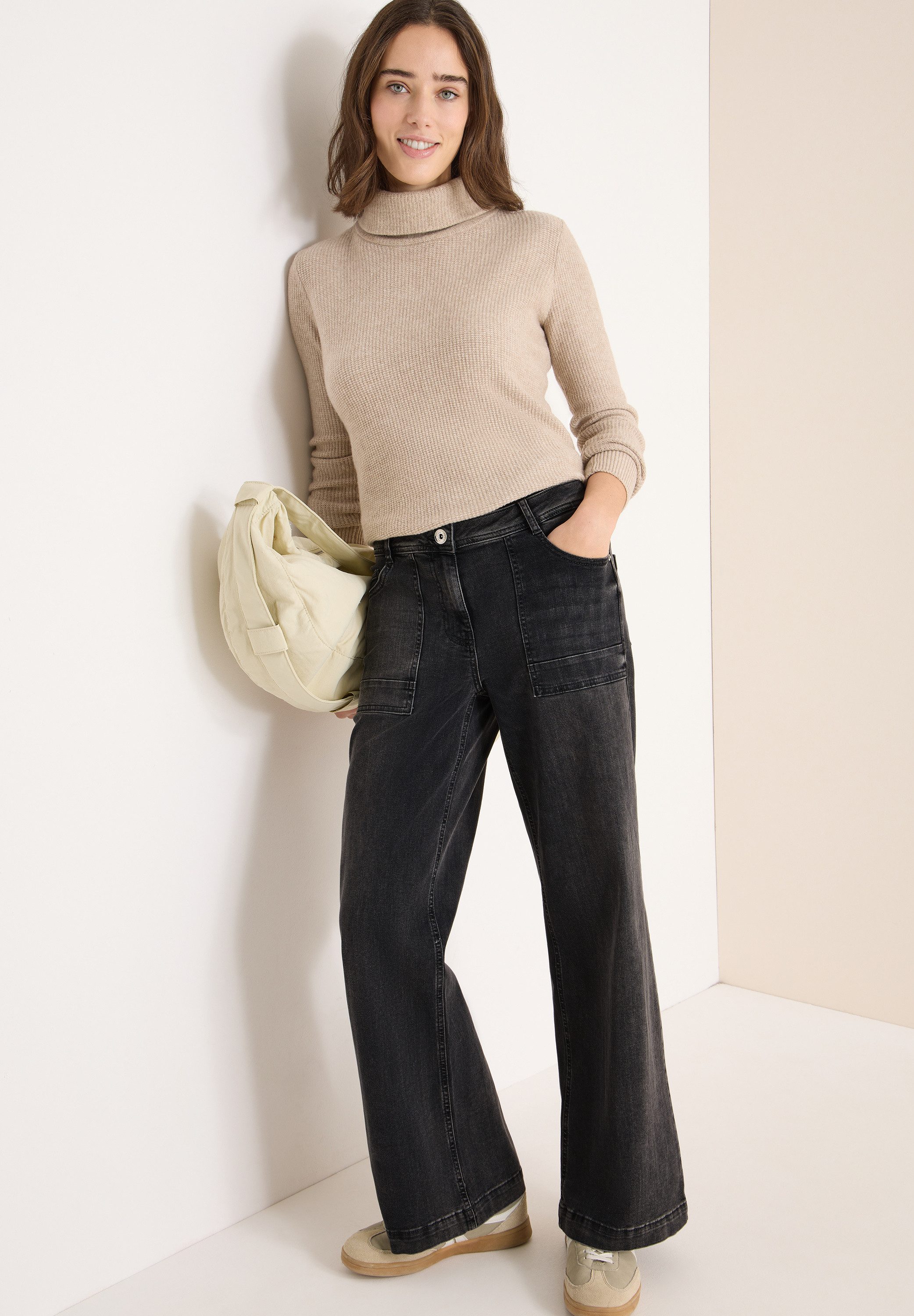 CECIL Loose-fit-Jeans in grauer Waschung