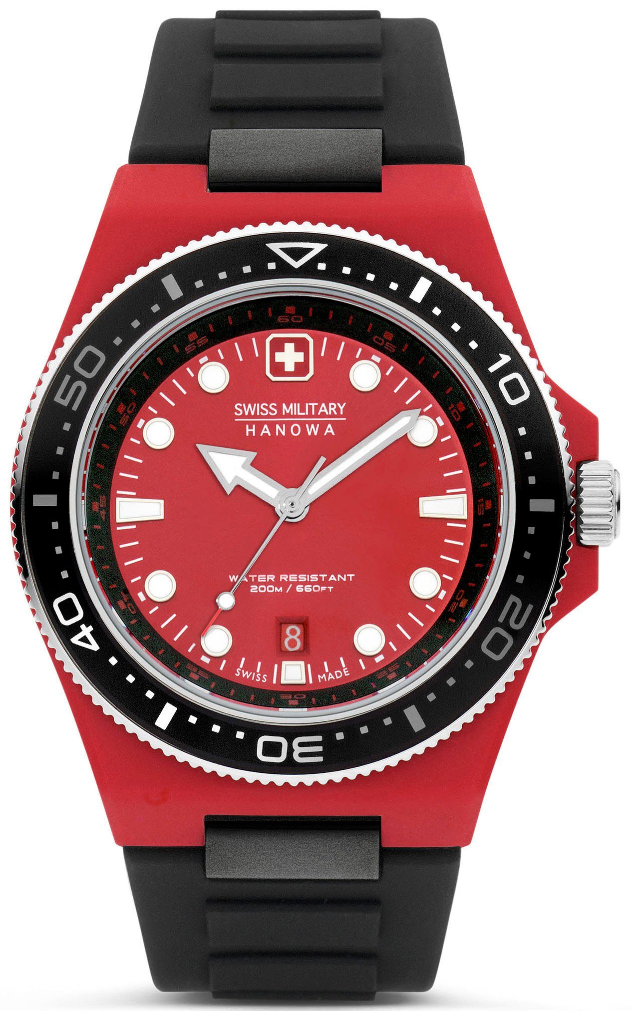 Swiss Military Hanowa Quarzuhr OCEAN PIONEER, SMWGN0001183, Armbanduhr, Herrenuhr, Swiss Made, Datum, Saphirglas