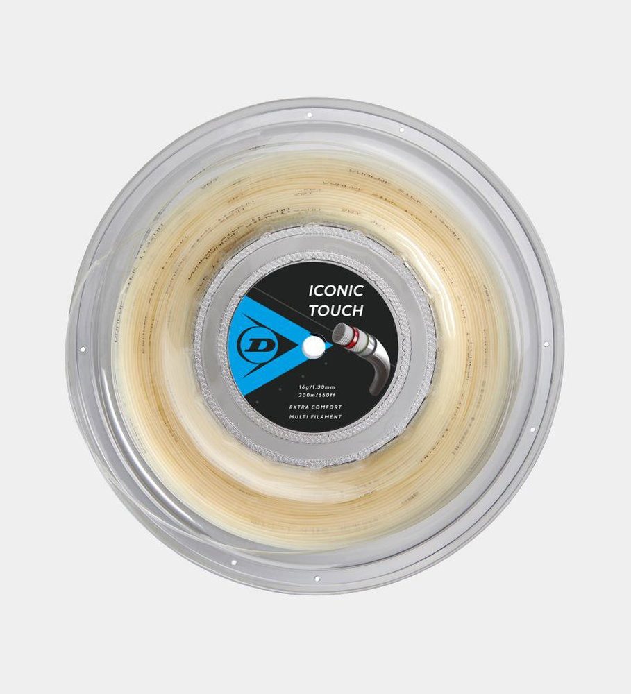 Dunlop Tennissaite Iconic Touch (Extra Komfort) natur 200m Rolle, Saitendicke: 1.25