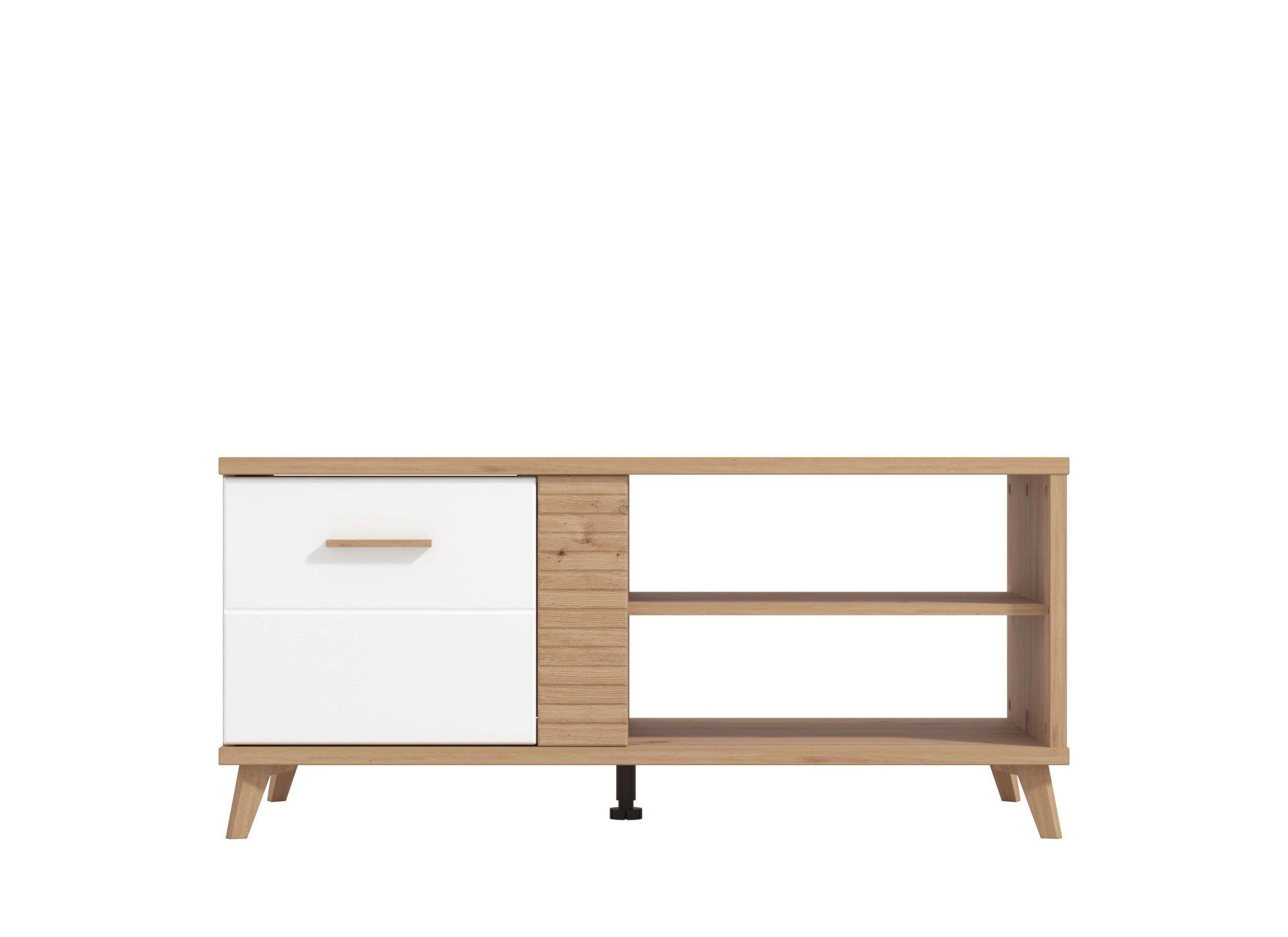 INOSIGN Couchtisch Bretagna 120 cm, rechteckig, in zeitloser Design, mit viel Stauraum, Artisan Eiche Dekor mit Segmenten in Weiß