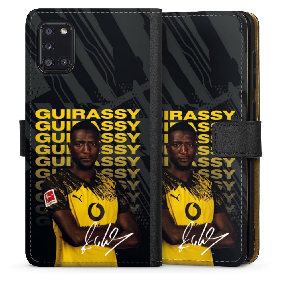 DeinDesign Handyhülle Borussia Dortmund Serhou Guirassy BVB Serhou Guirassy 25/26, Samsung Galaxy A31 Hülle Flip Case Klapphülle Handytasche Leder