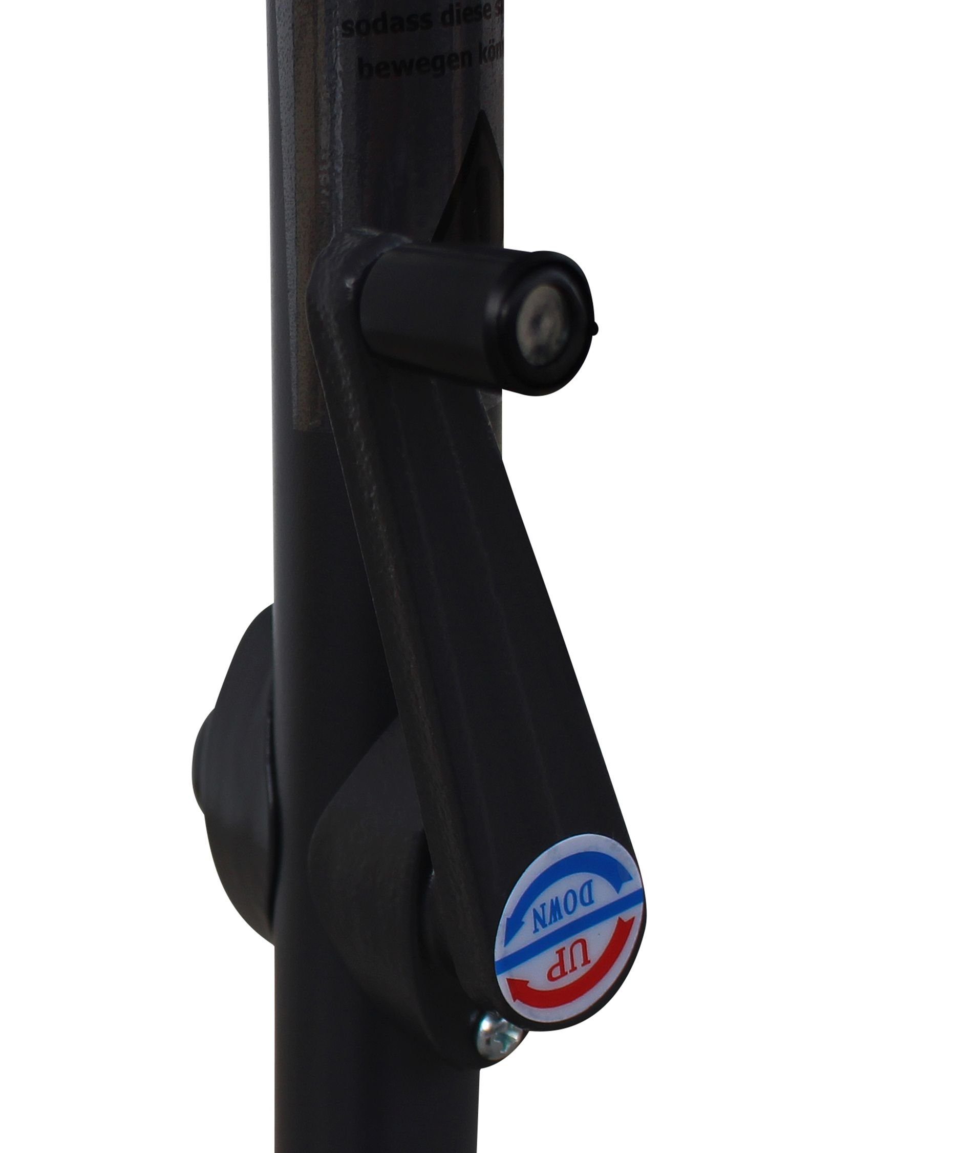 Pure Home & Garden Sonnenschirm Sunny 180 cm hellgrau Balkonschirm Kurbelschirm Gartenschirm, LxB: 180,00x180,00 cm, Sonnenschirm mit Kurbel, Sonnenschirm mit Kurbel, abknickbar / kippbar / knickbar / mit Kurbel