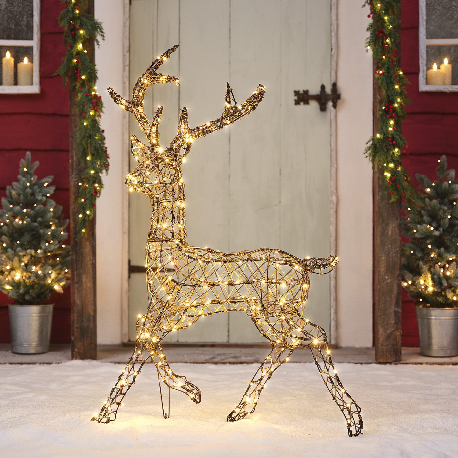 Lights4fun LED-Dekofigur LED‑Rentier Hirsch L Studley