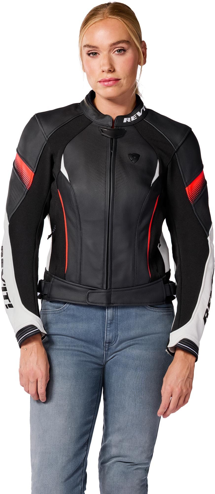 Revit Motorradjacke Xena 4 Damen Motorrad Lederjacke herausnehmbares Innenfutter