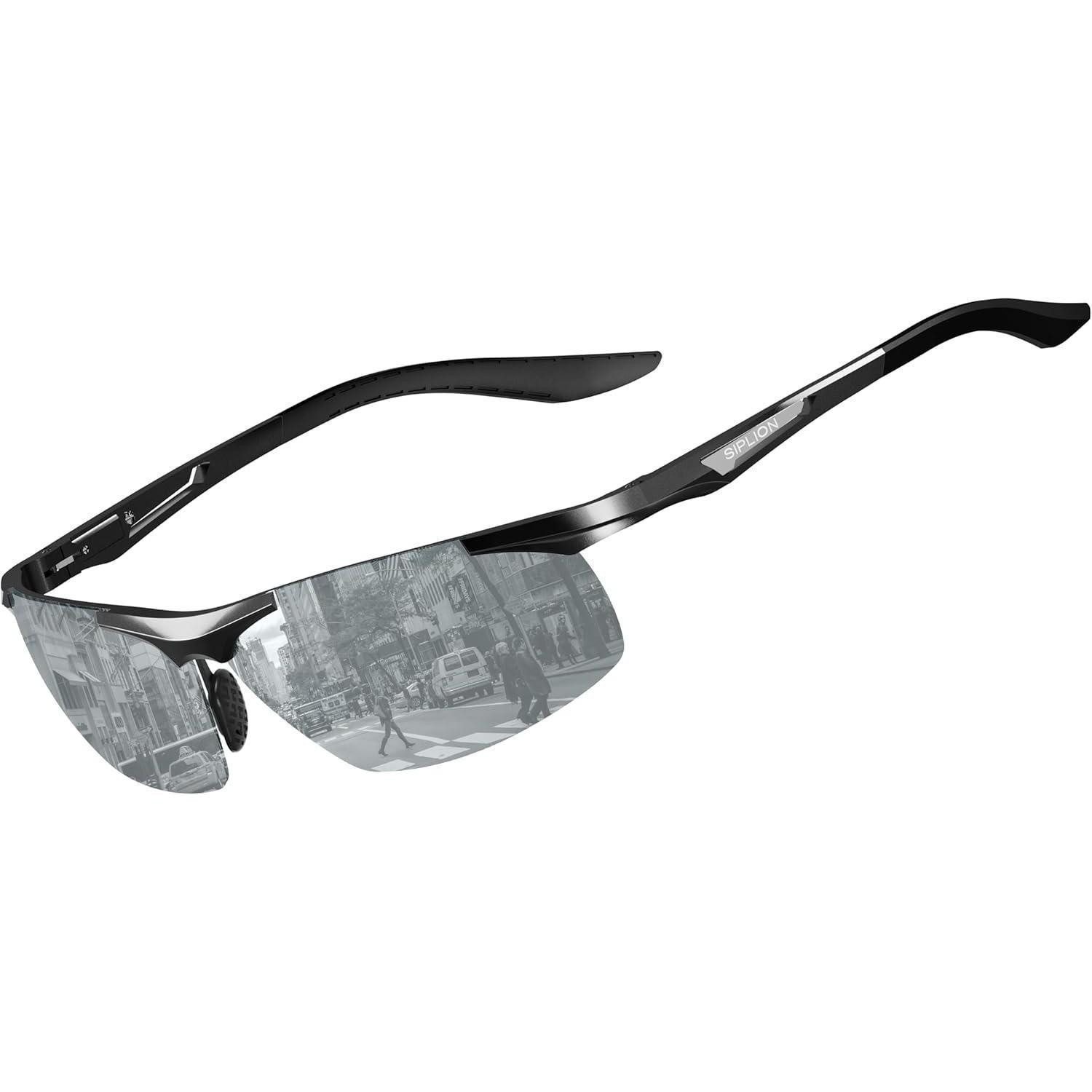 LuxusKollektion Sonnenbrille Sportbrille Herren polarisiert 8729schwarz Silber Verspiegelt Linsen (1-St)