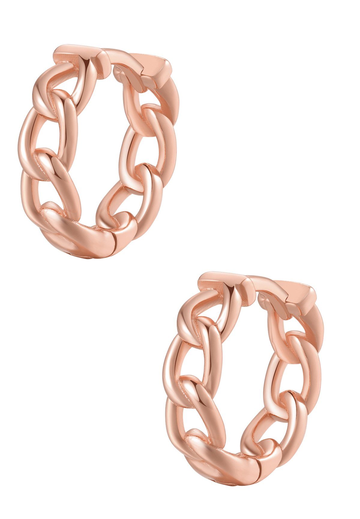 Hey Happiness Paar Creolen Silber Glieder, 18K Roségold vergoldet, Kleine D günstig online kaufen