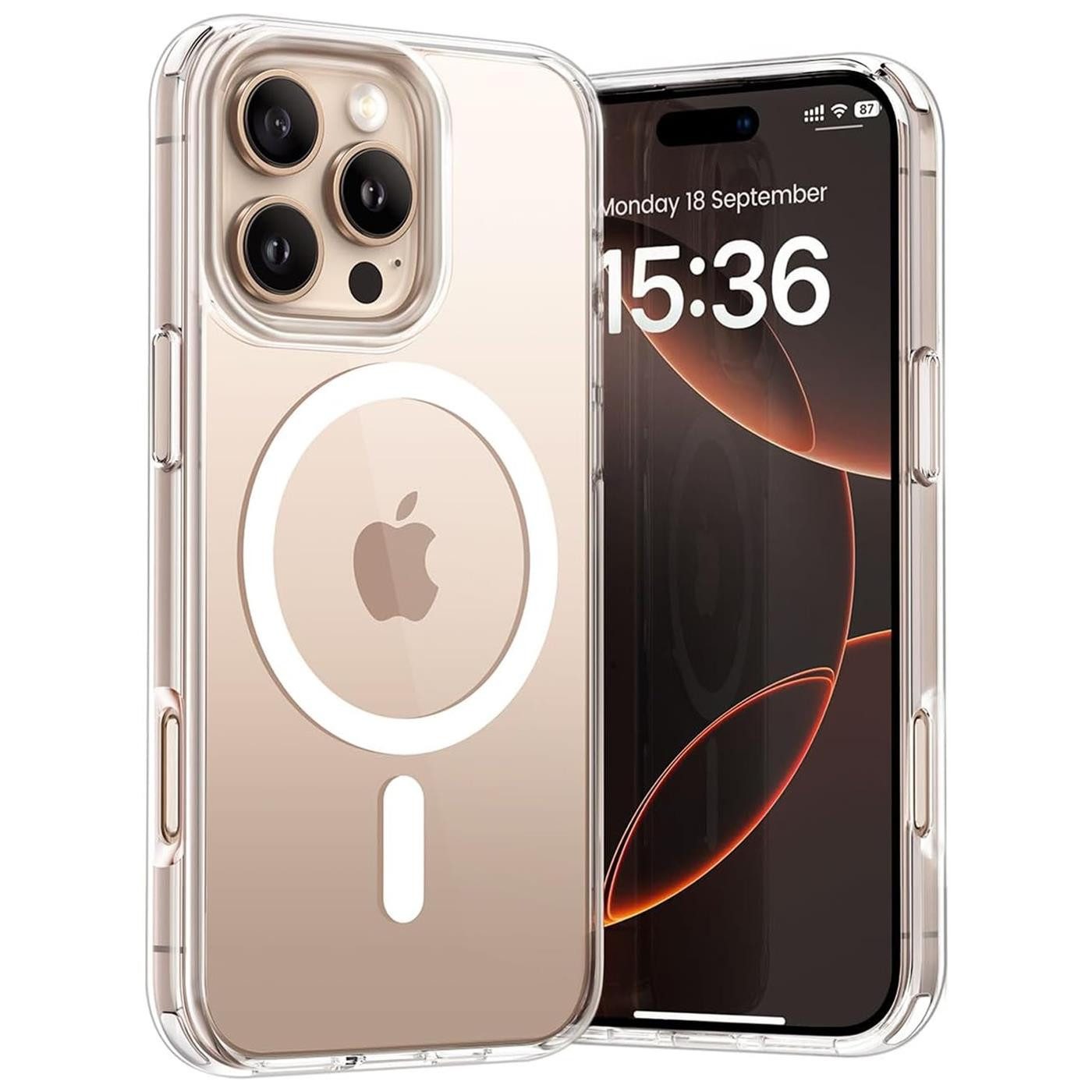 CoolGadget Handyhülle Premium Silikon Handy Case für iPhone 16 Pro Max 6,9 Zoll, Hülle Transparent Schutzhülle kompatibel mit MagSafe Zubehör