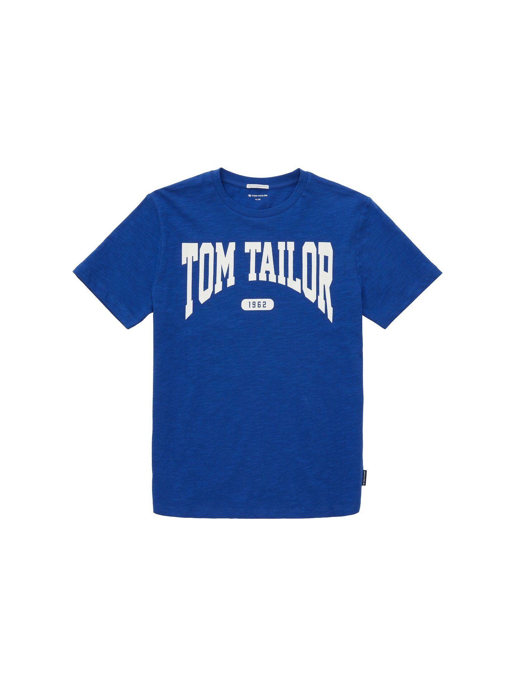 blue mit TAILOR T-Shirt TOM shiny royal T-Shirt Print