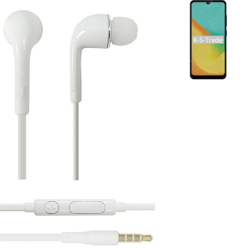 Lautstärkeregler Helio weiß In-Ear-Kopfhörer A7 3,5mm) ZTE Blade K-S-Trade mit für Headset u P60 (Kopfhörer Mikrofon