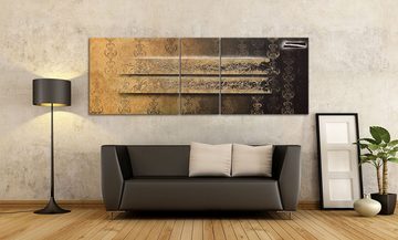WandbilderXXL XXL-Wandbild Shinning Gold 220 x 80 cm, Abstraktes Gemälde, handgemaltes Unikat