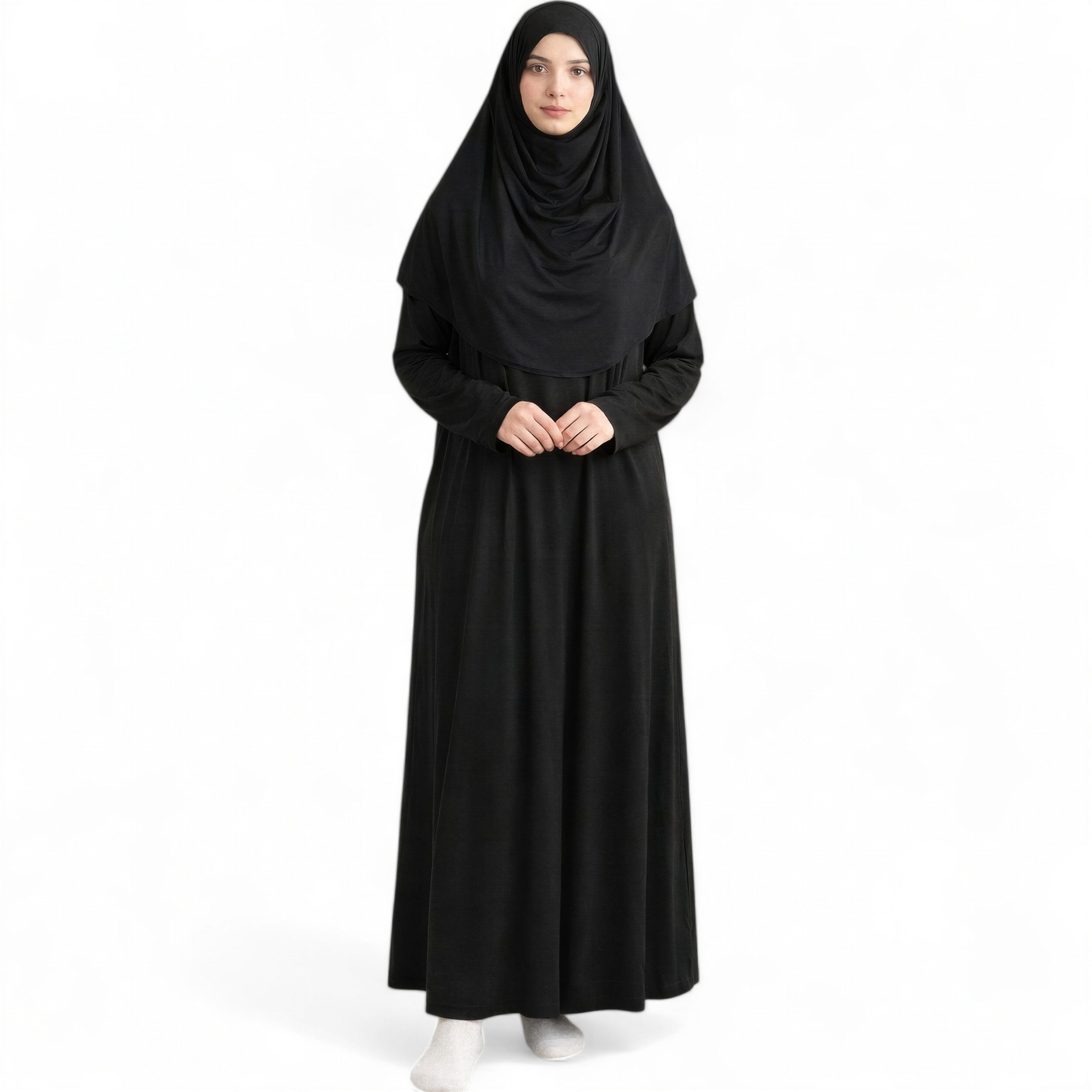 Modavitrini Tunikakleid Gebetskleid mit Hijab islamisches Kleid Kaftan Jilbab Abaya Namaz (Einteilig) komplett Set einteilig