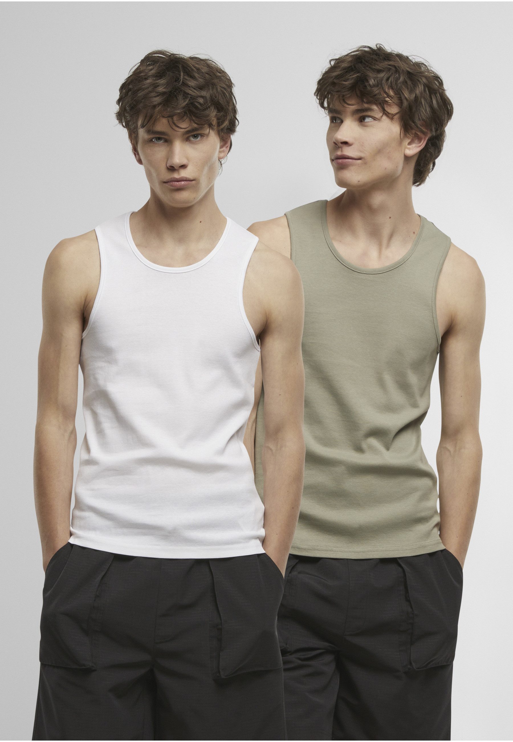 URBAN CLASSICS Tanktop Urban Classics Ribbed Undershirt 2-Pack (1-tlg)