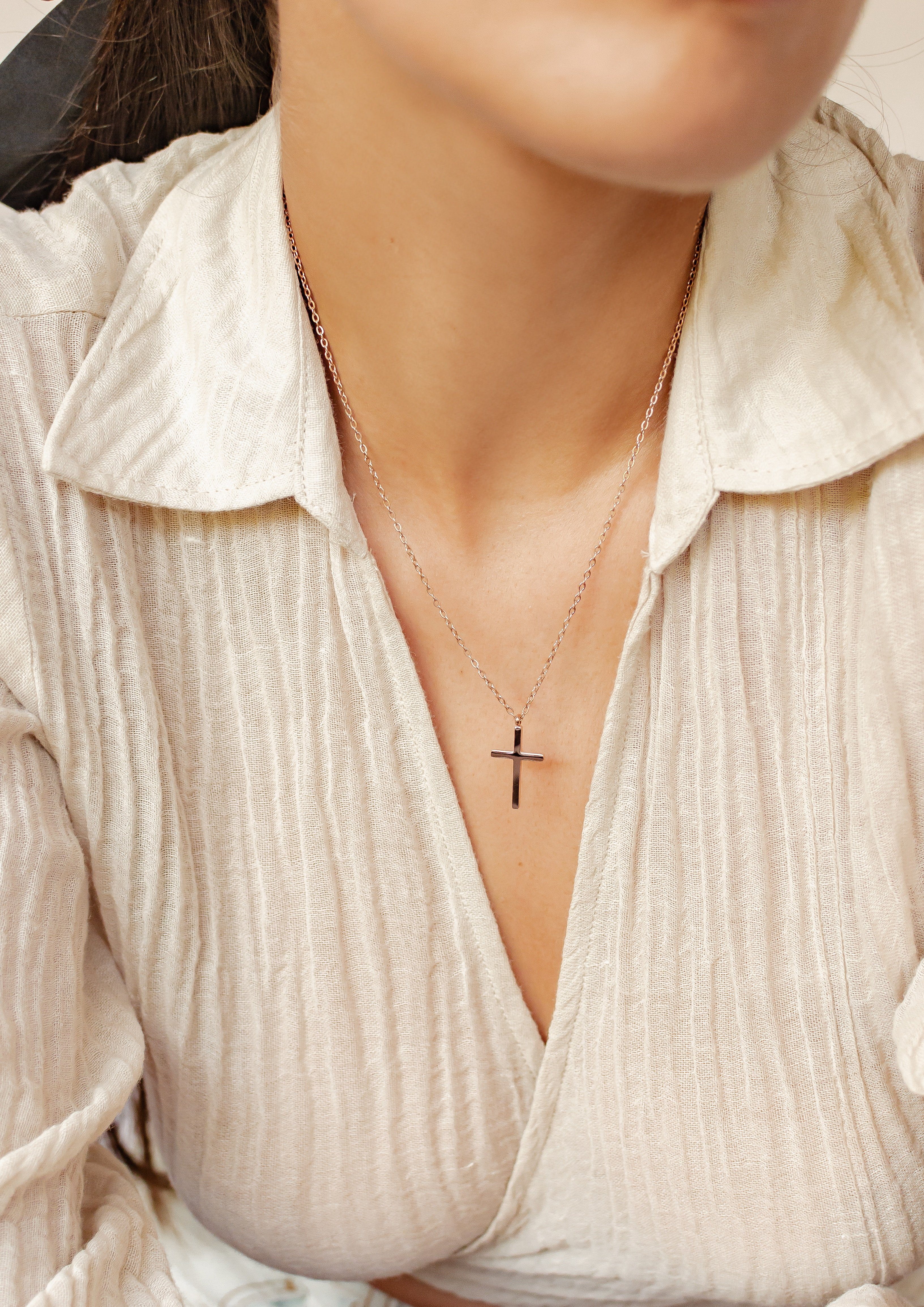 Hey Happiness Kreuzkette mit Anhänger Kreuz, wasserfest, Elegante Damen Hal günstig online kaufen