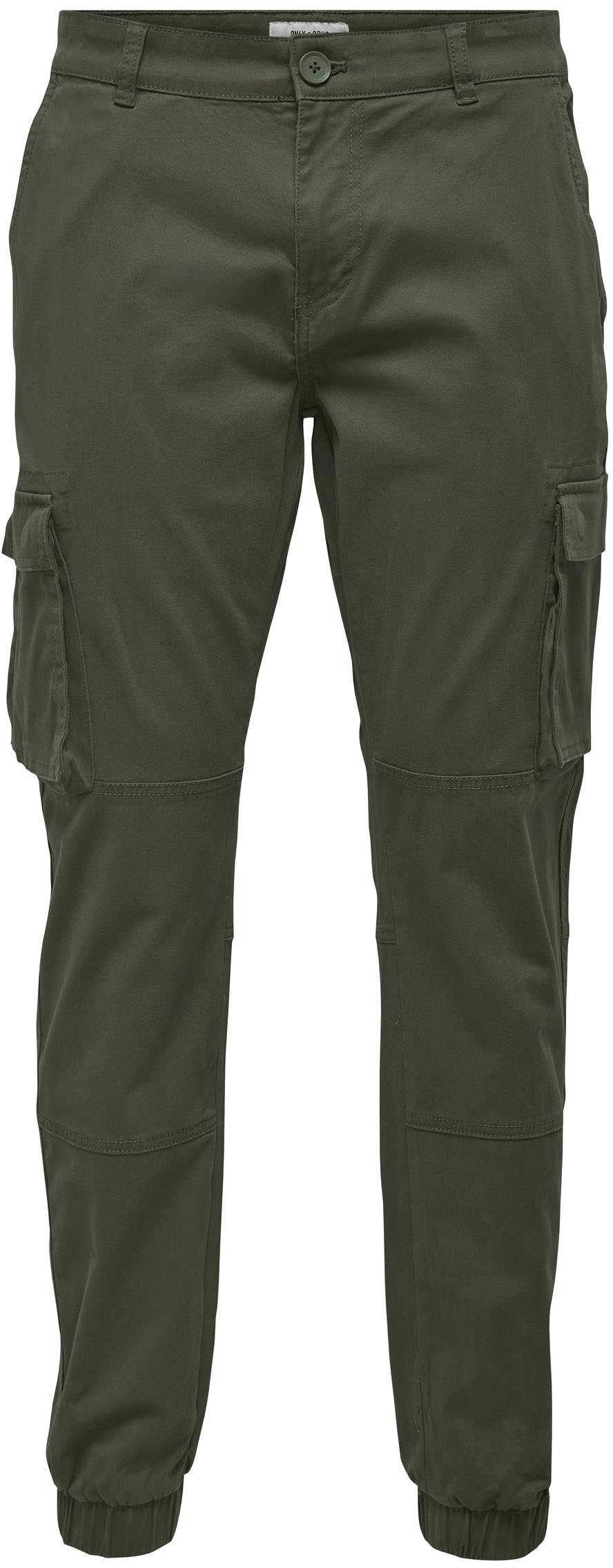 Cargohose & SONS olivgrün CAM ONLY CUFF STAGE CARGO