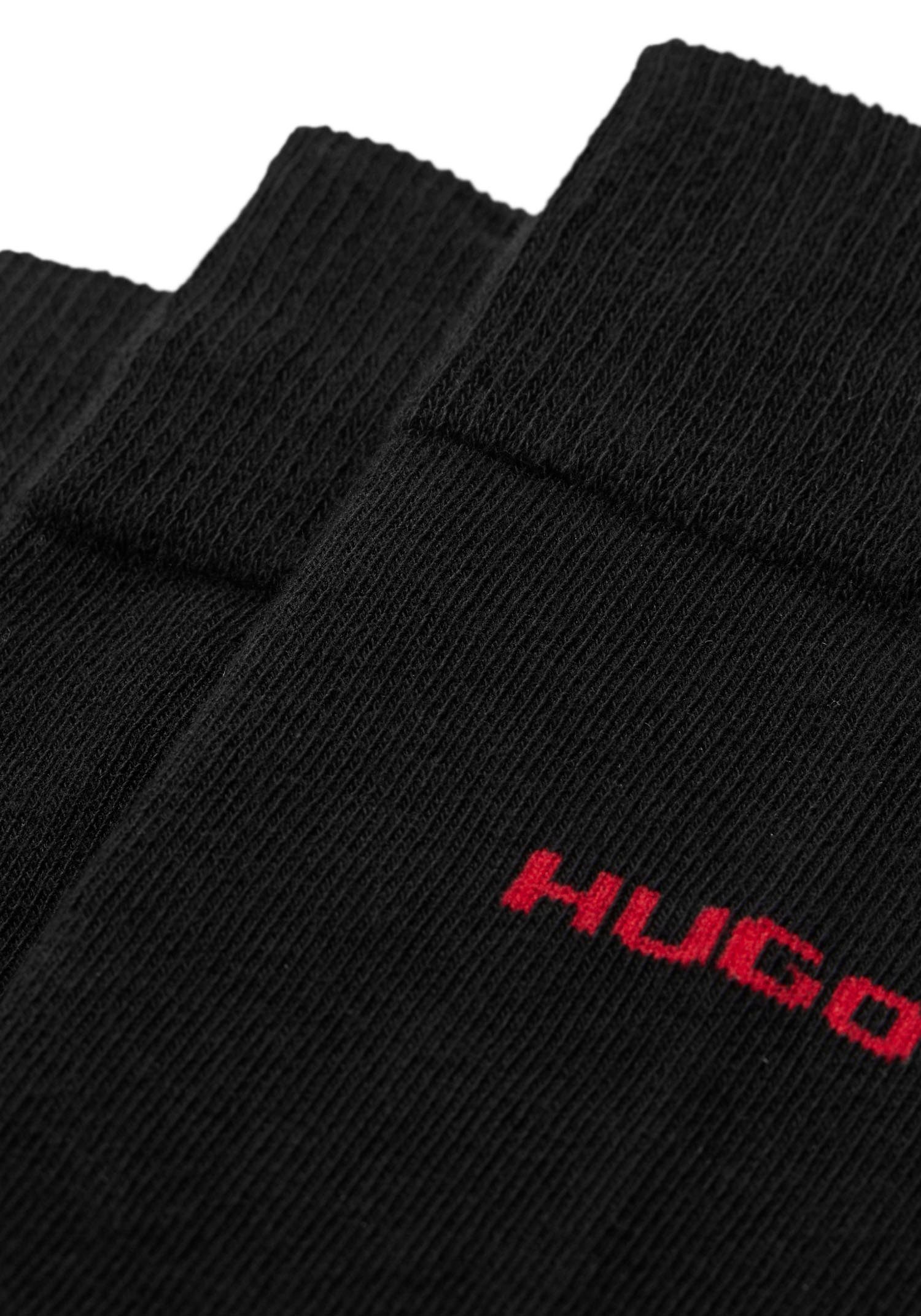 HUGO Businesssocken 3P RS UNI CC (Packung, 3-Paar, 3er Pack) mit kontrastfarbenen HUGO Logo-Schriftzug