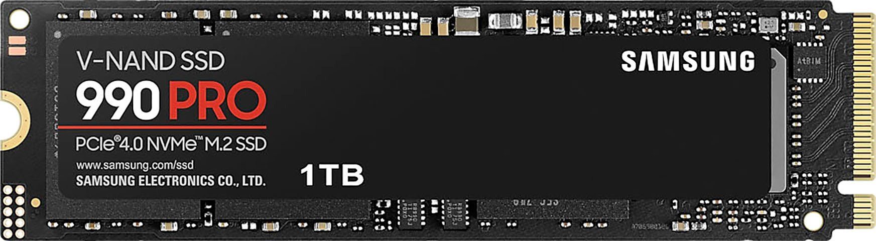 Samsung 990 PRO NVMe™ M.2 interne SSD (1 TB) 7450 MB/S Lesegeschwindigkeit, 6900 MB/S Schreibgeschwindigkeit