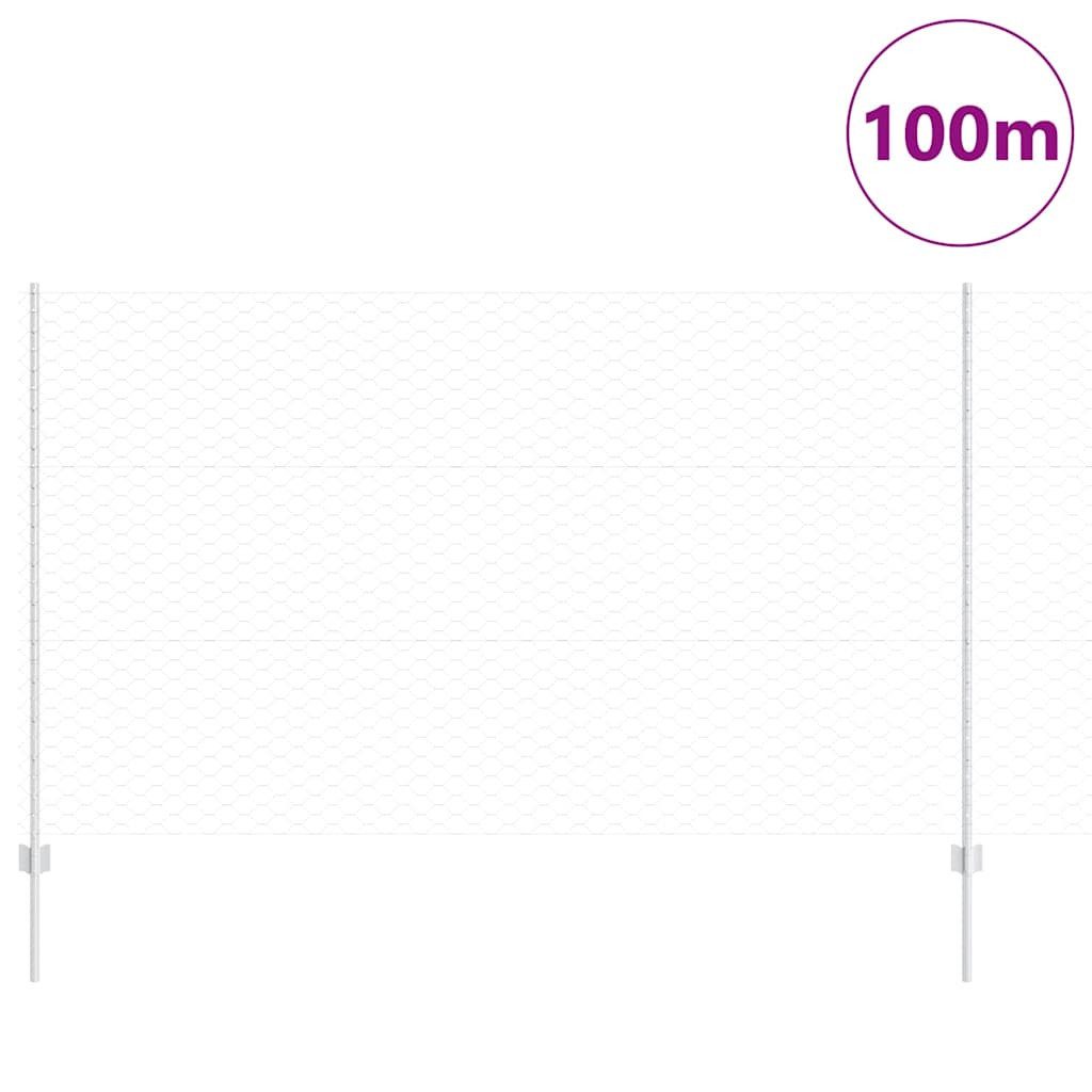 vidaXL Gartenzaun Zaun mit Pfosten Silber günstig online kaufen