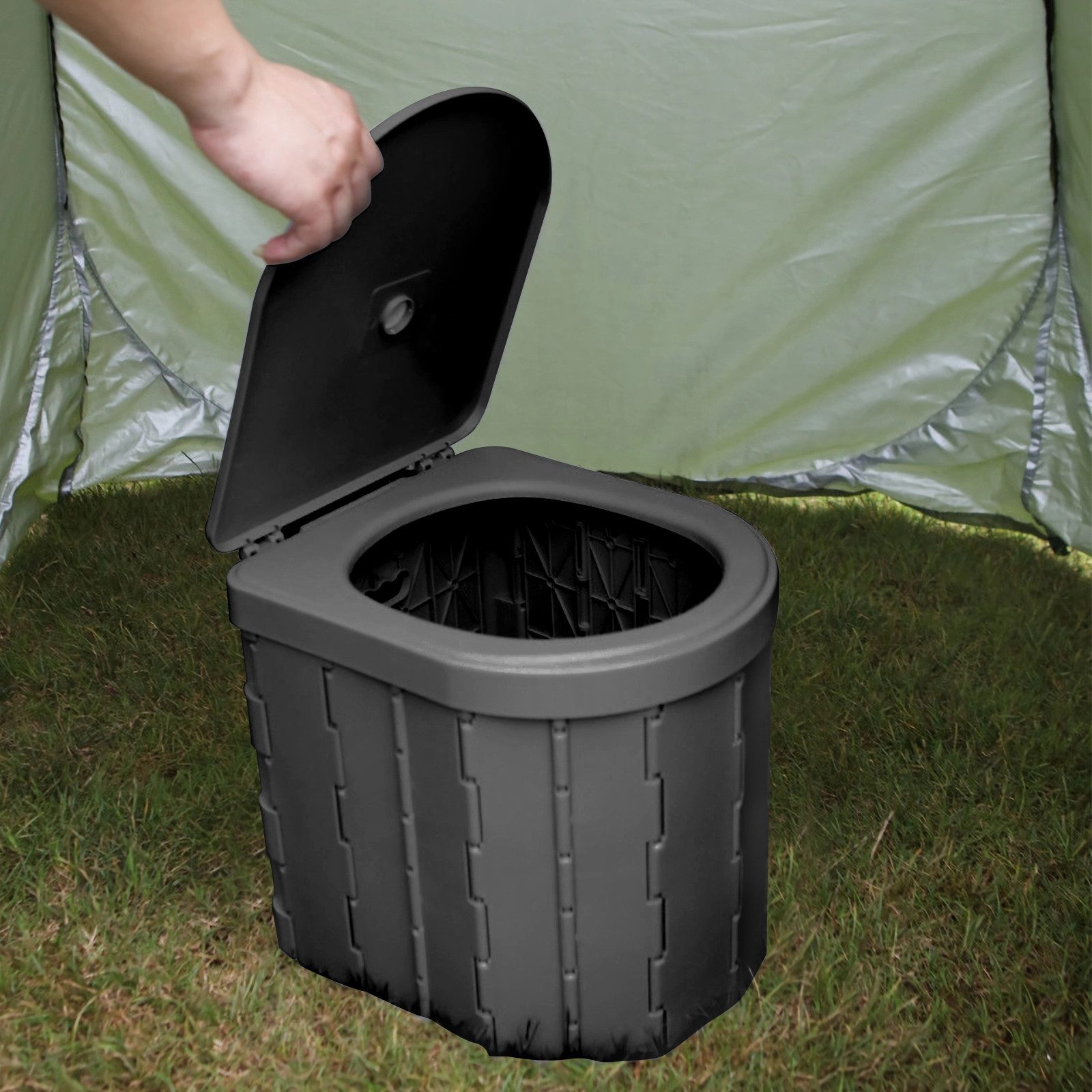 JEOBEST Campingtoilette Outdoor Camping Toiletten, Mobile Toilette, Faltbares Töpfchen für Autocamping