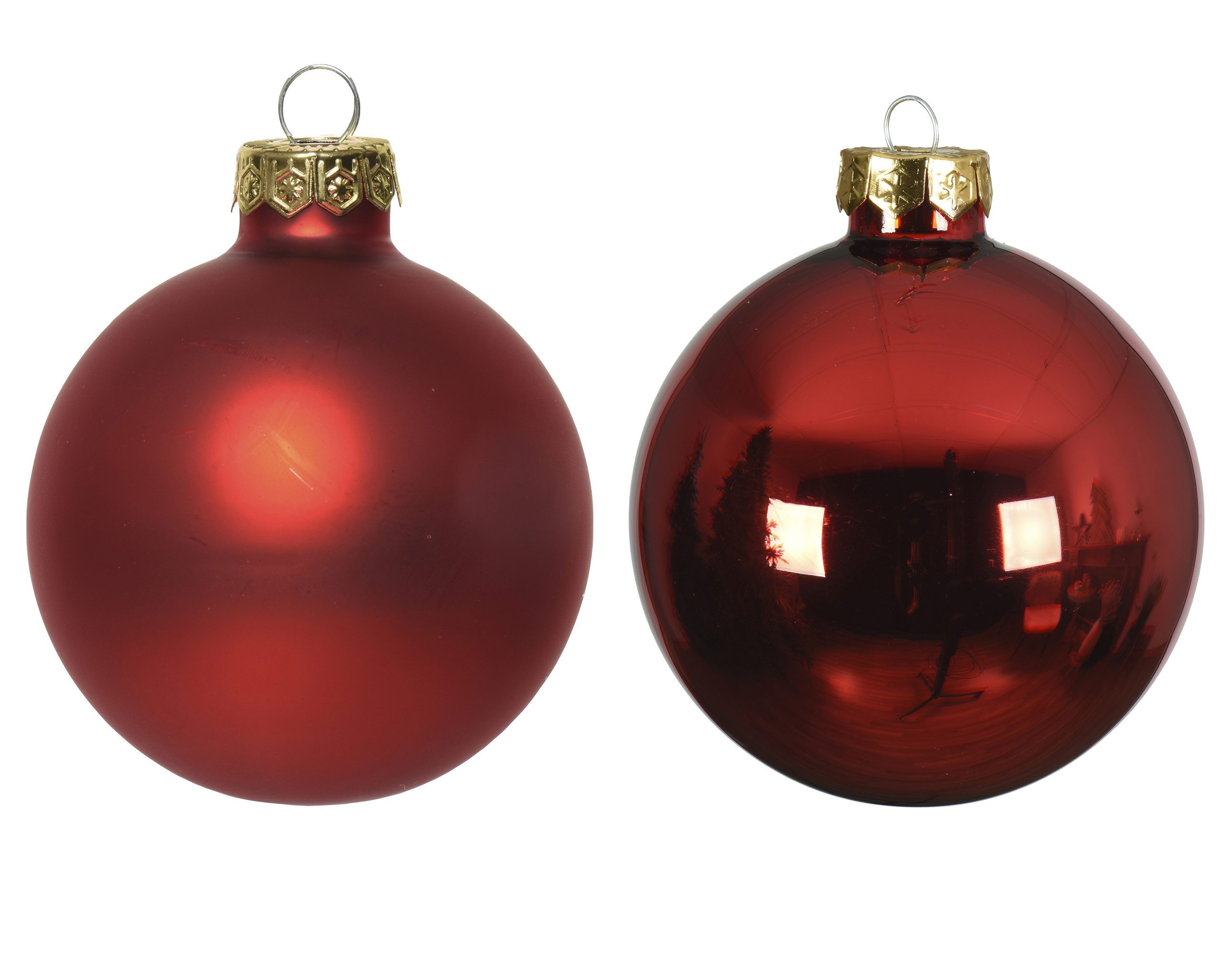 Kaemingk Weihnachtsbaumkugel, Weihnachtskugeln Glas 6cm x 20 Stück - Weihnachtsrot