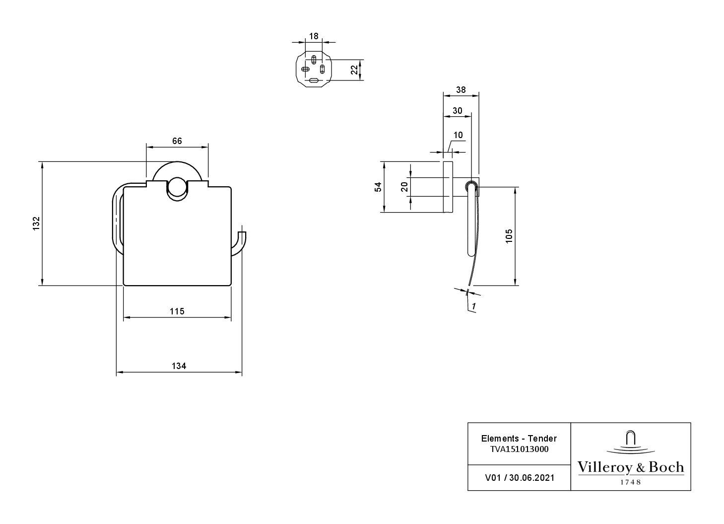Villeroy & Boch Toilettenpapierhalter Elements - günstig online kaufen