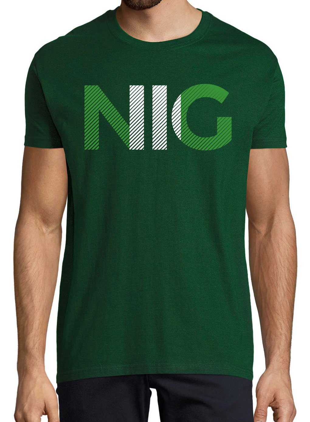 Youth Designz T-Shirt Nigeria Herren T-Shirt im Fußball Look mit NIG Frontprint