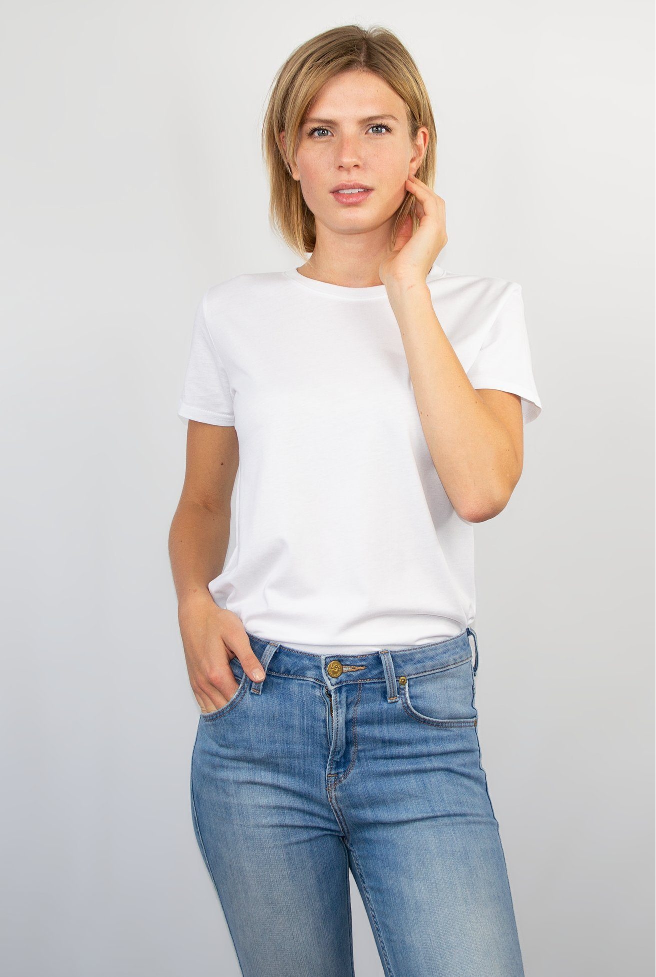 HONEST BASICS Rundhalsshirt W aus OCS und GRS zertifizierter Bio-Baumwolle White