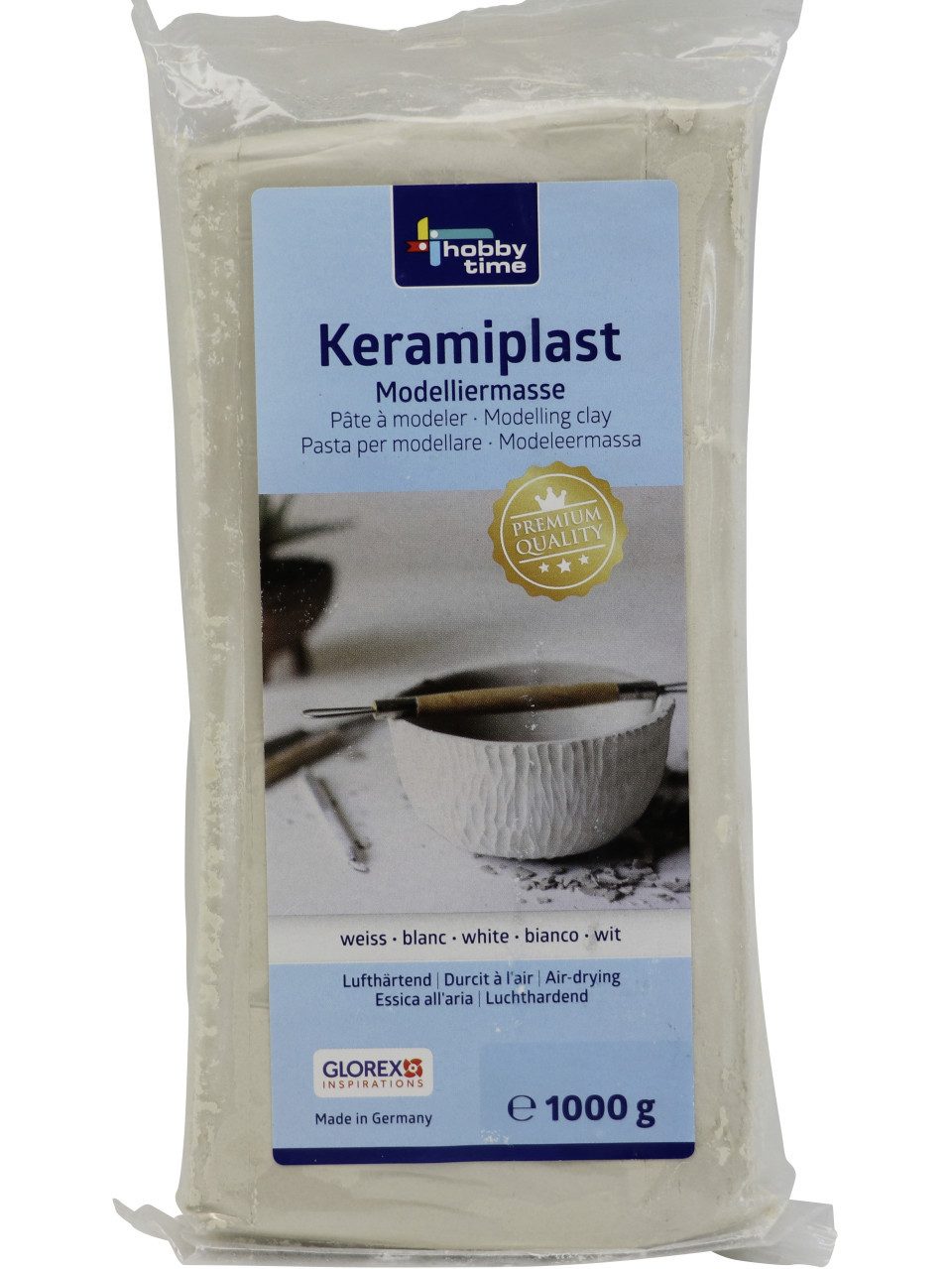Glorex Bastelnaturmaterial Glorex Keramiplast 1000 g, weiß