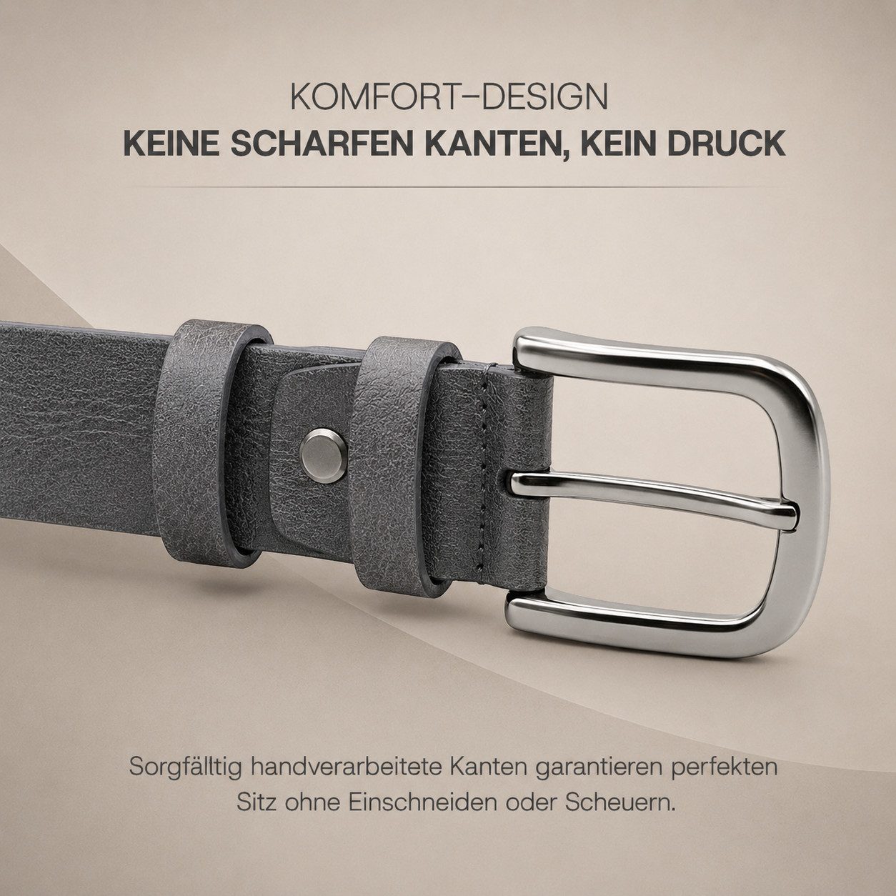 herémood Ledergürtel Gürtel Herren 4cm breit Ledergürtel Jeans Premium Geschenke für Männer (100 % Echtleder Gürtel handgefertigt, hochwertig verarbeitet, kürzbar, 1-St)