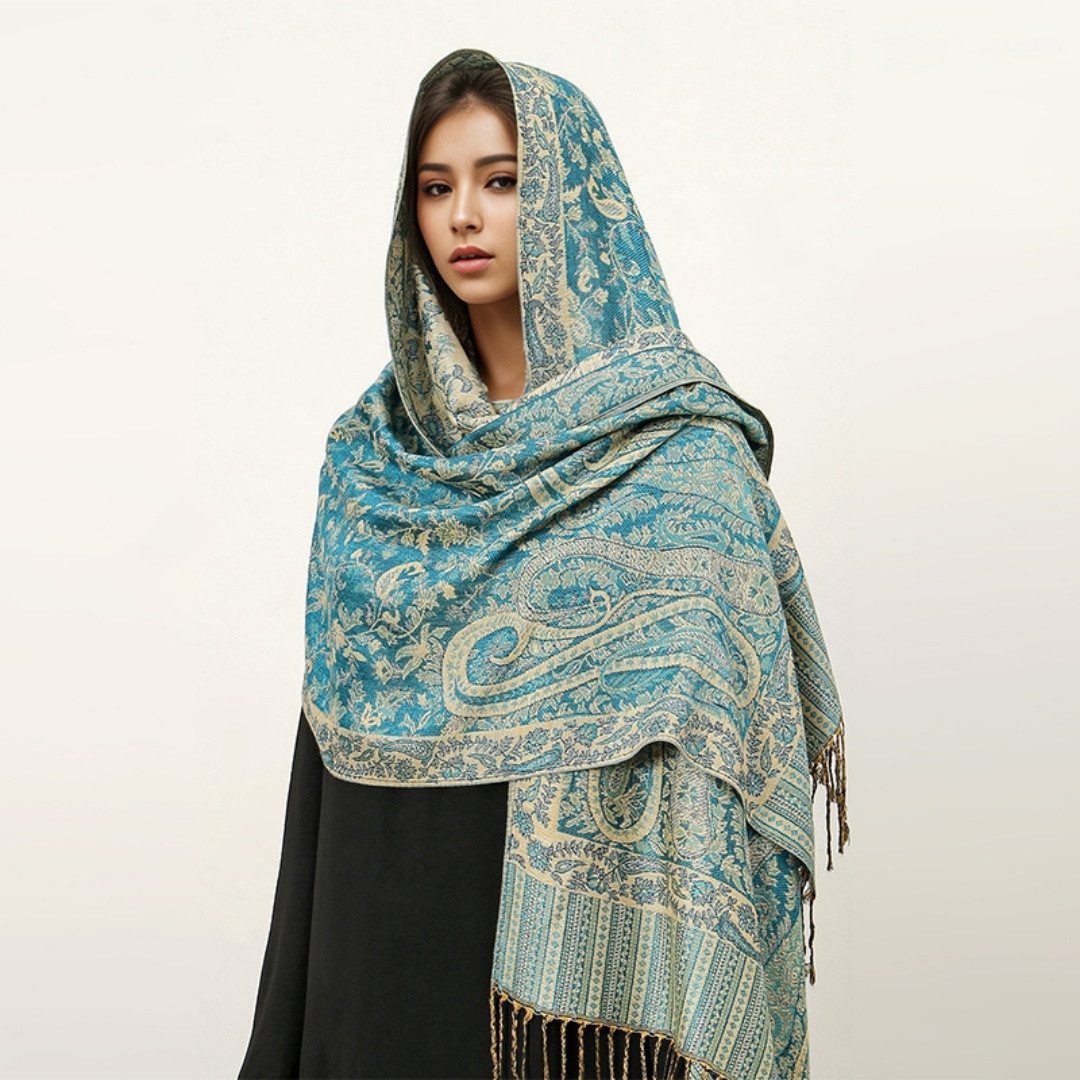 nsihing Modeschal Warmer Schal für Damen, Weiches Tuch in Kaschmir-Optik, Lange, große warme Stola mit Quasten für Herbst und Winter – Bild 2 von 3
