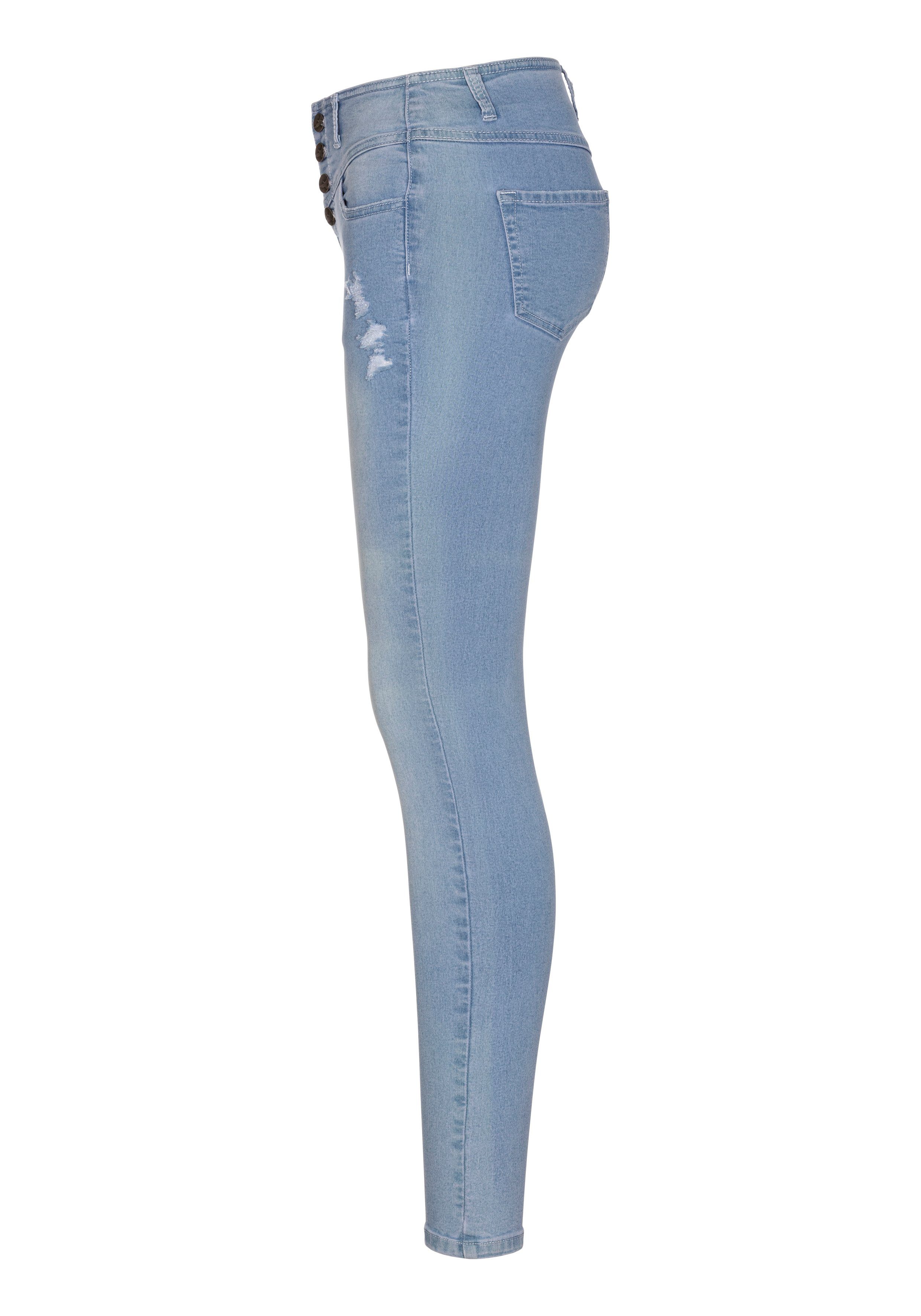 High bleached Skinny-fit-Jeans Waist Arizona Stretch Ultra