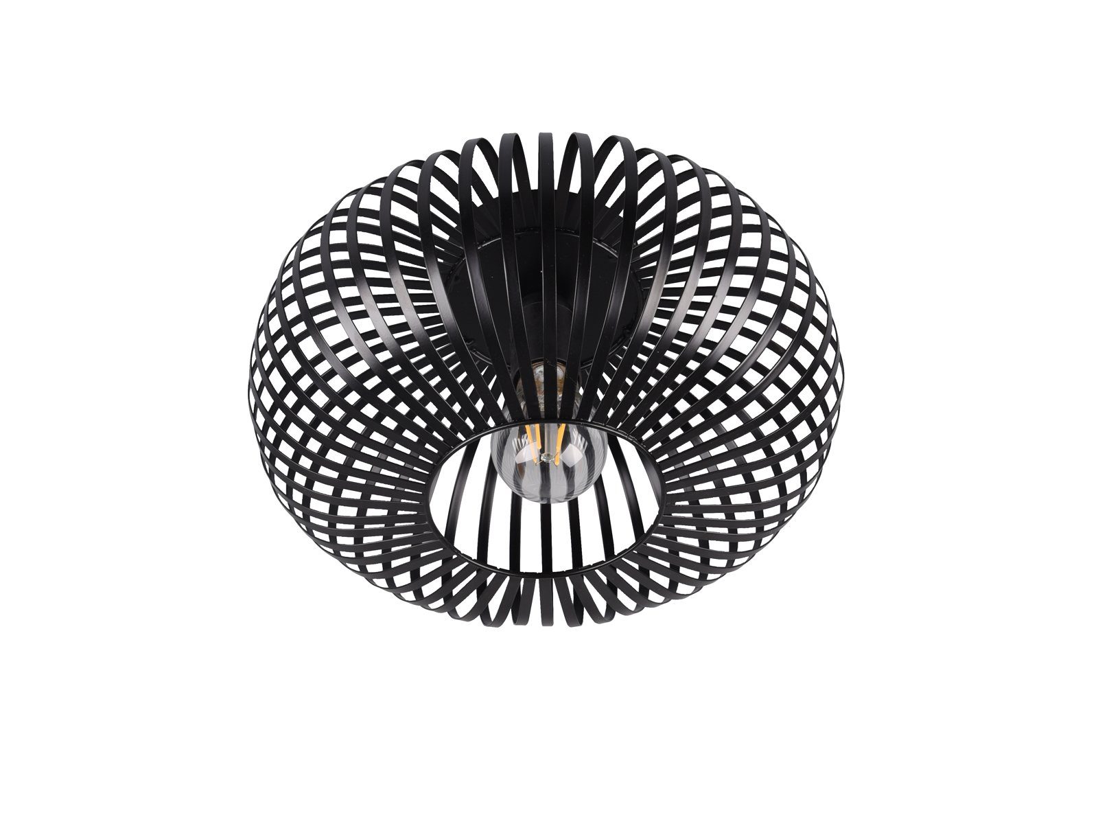 wechselbar, Industrie-design Schwarz, Gitter-lampe Schwarz Warmweiß, LED 30cm matt Dimmfunktion, Deckenleuchte, Treppenhaus meineWunschleuchte für LED kleine Ø