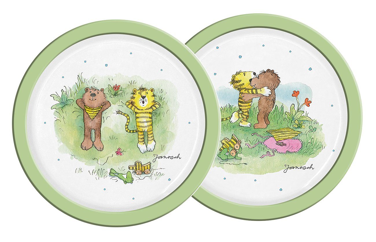 Geda Labels GmbH Kindergeschirr-Set Janosch Kids 2er Set (2-tlg), PP, Grün, 21,5 cm, spülmaschinengeeignet