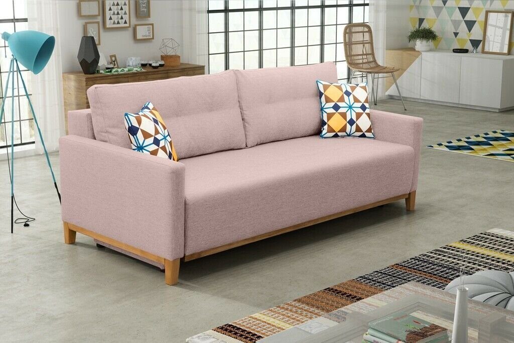Sofa, Rosa Bettfunktion Mit JVmoebel