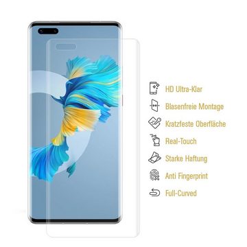 Protectorking Schutzfolie 6x Panzerfolie für Huawei Mate 40 Pro FULL COVER Displayschutzfolie, (6-Stück), klar