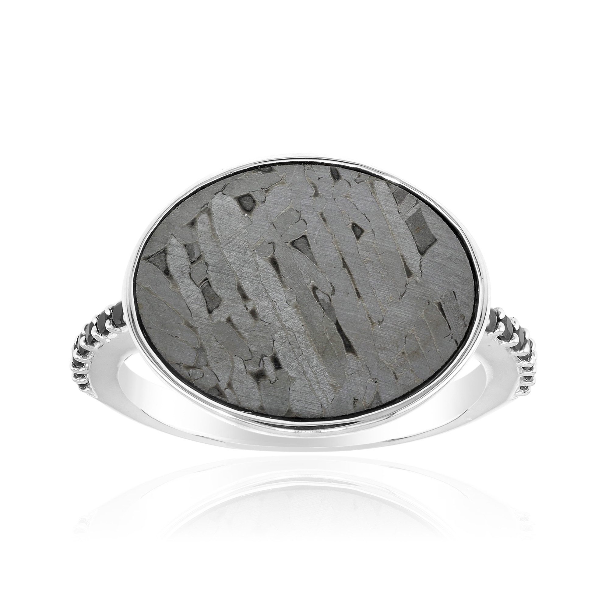 Cavill Silberring Cavill Ring 2,58 ct Meteorit, 925 Sterling Silber, Spinelle Oval (1-tlg)