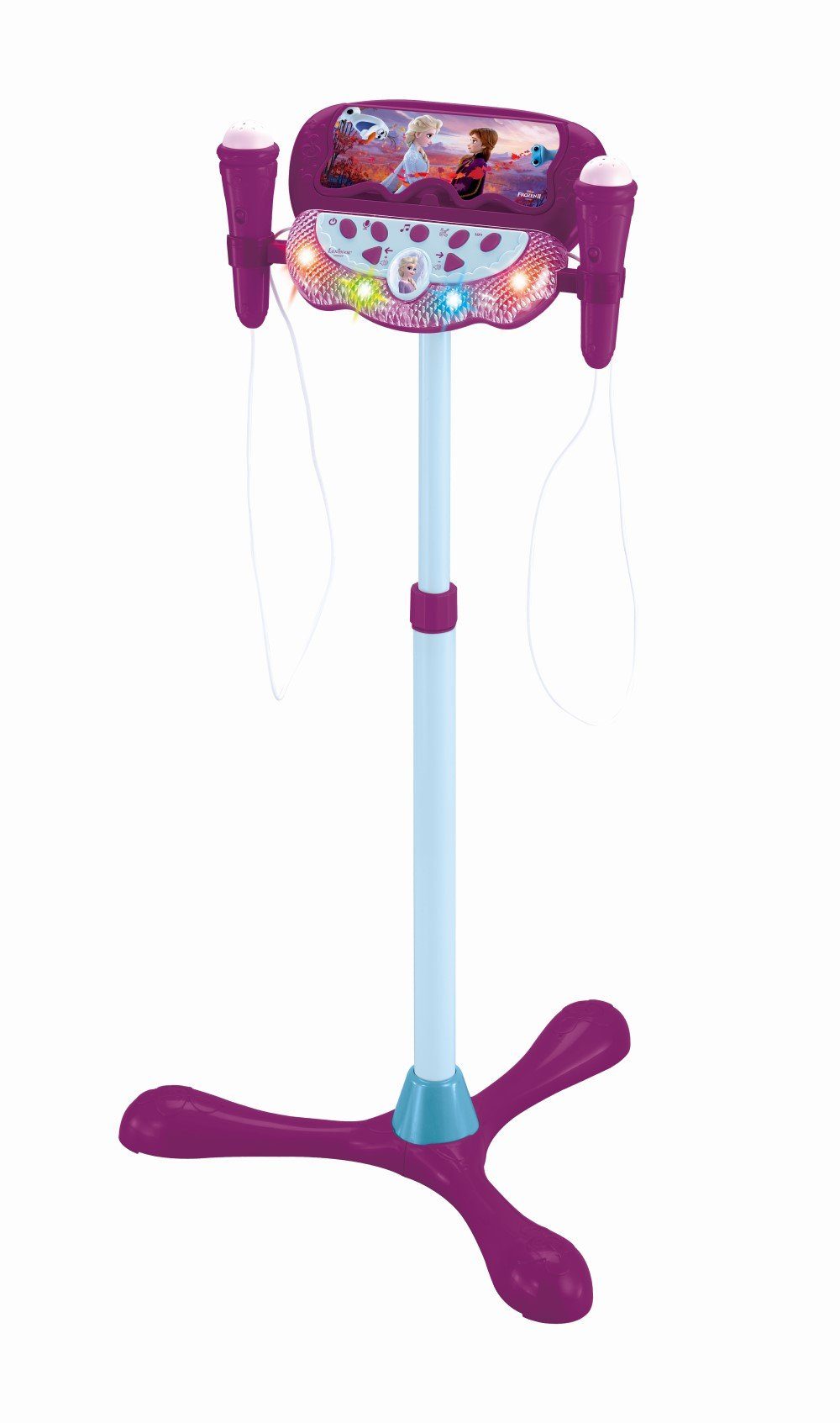 Lexibook® Karaoke Disney Die Eiskönigin verstellbarer Ständer mit 2 Mikrofonen CD-Player